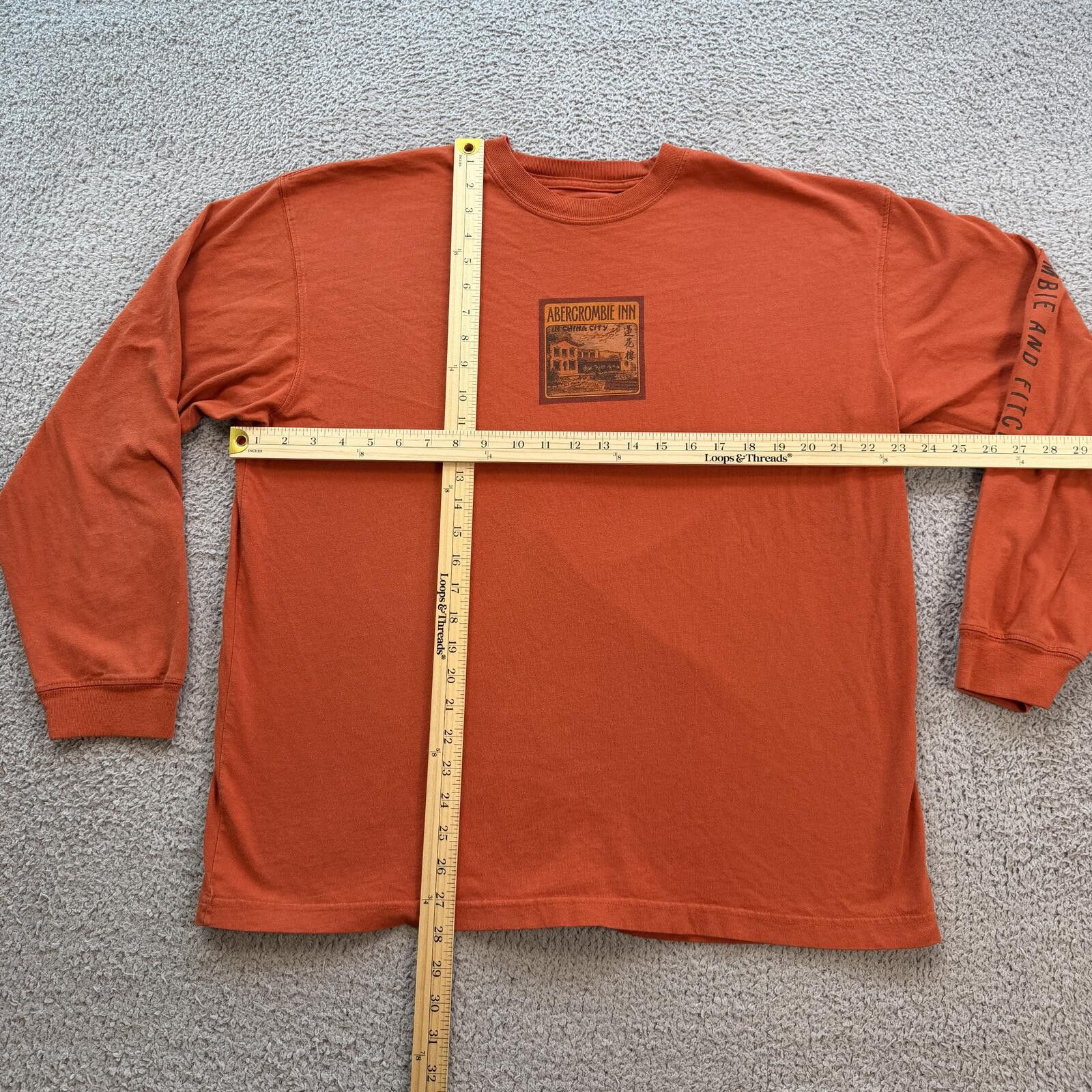 Abercrombie & Fitch Vintage Abercrombie & Fitch Orange Long Sleeve Shirt XL Y2K Size US XL / EU 56 / 4 - 3 Thumbnail