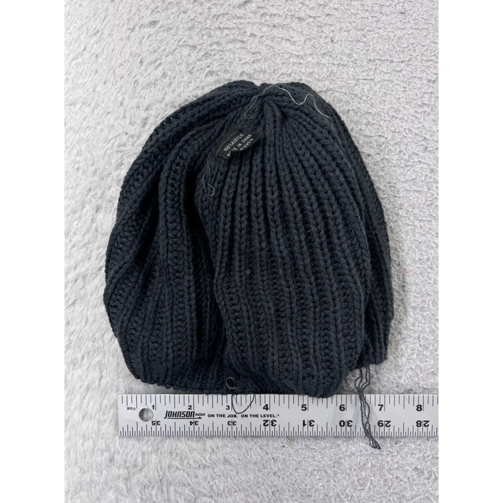 Vintage Floral Gray Beanie Womens One Size Knit Acrylic Casual Ski Hat Size ONE SIZE - 5 Thumbnail