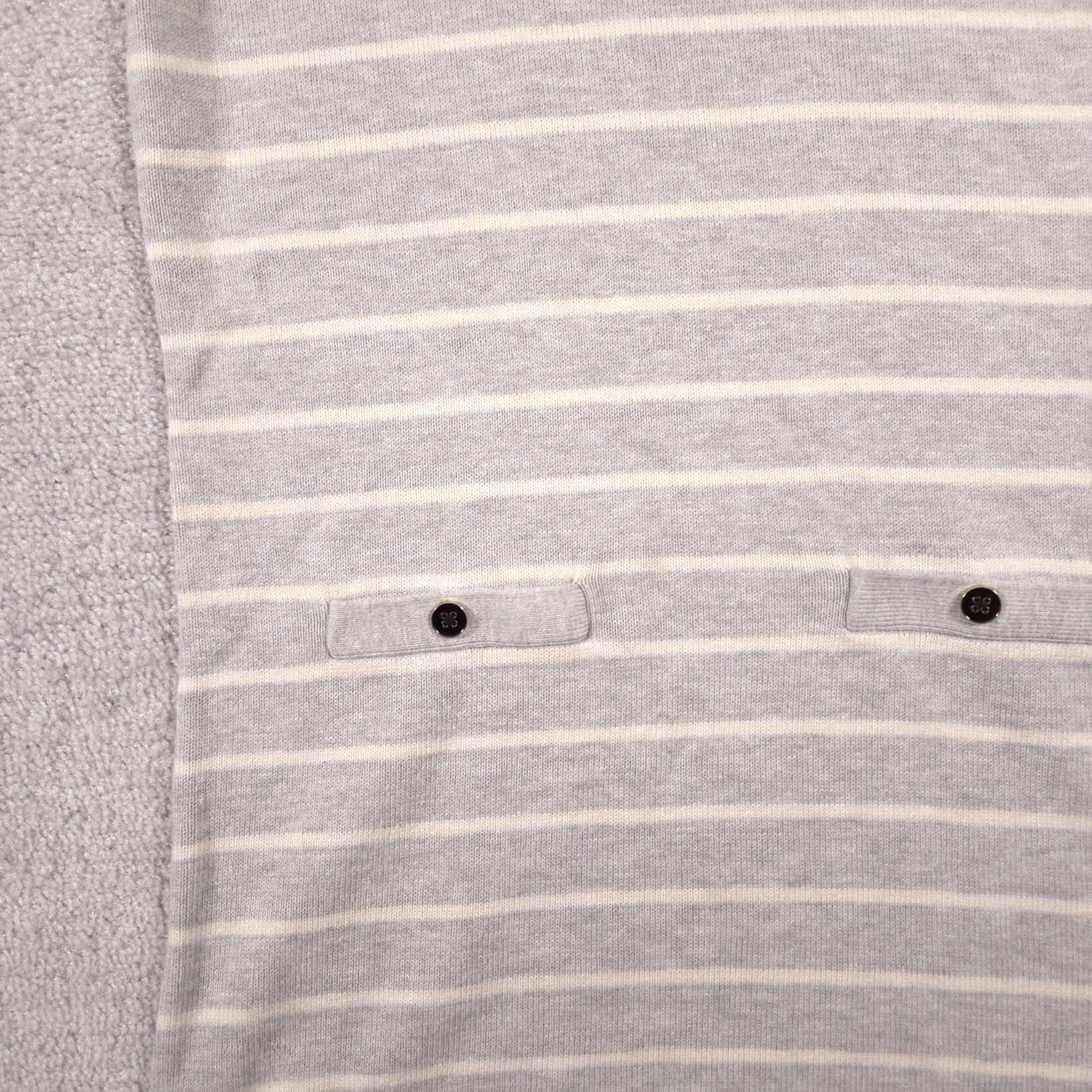 Banana Republic Banana Republic Sweater Dress Womens Medium Gray White Striped Knit Short Sleeve Size M / US 6-8 / IT 42-44 - 4 Thumbnail