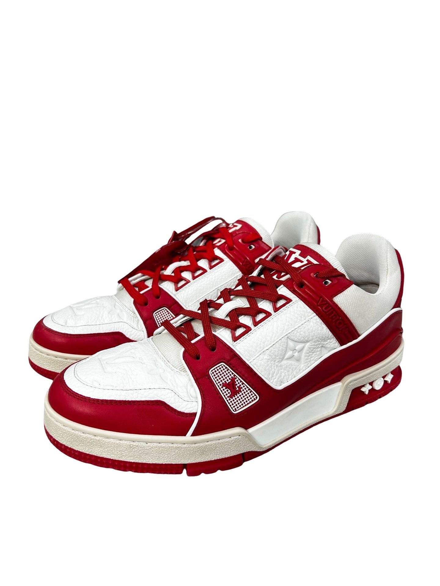 Louis Vuitton Louis Vuitton LV Trainer Red White Sneakers Size 8 Size US 8 / EU 41 - 1 Thumbnail