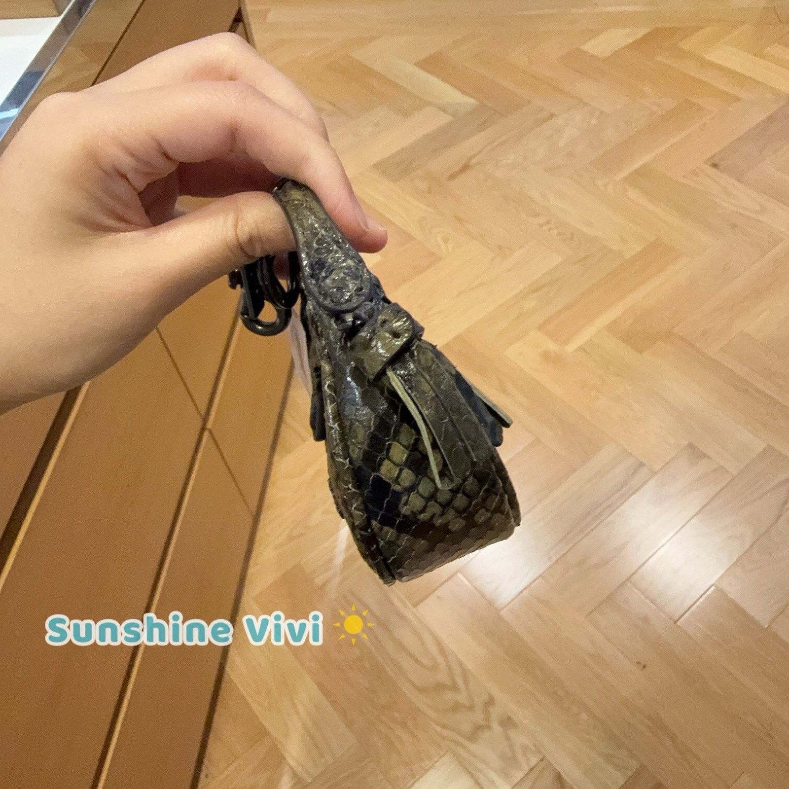 Coach NWT Coach Carmen Bag Charm Snake Gunmetal/Olive CCF18 Size ONE SIZE - 4 Thumbnail