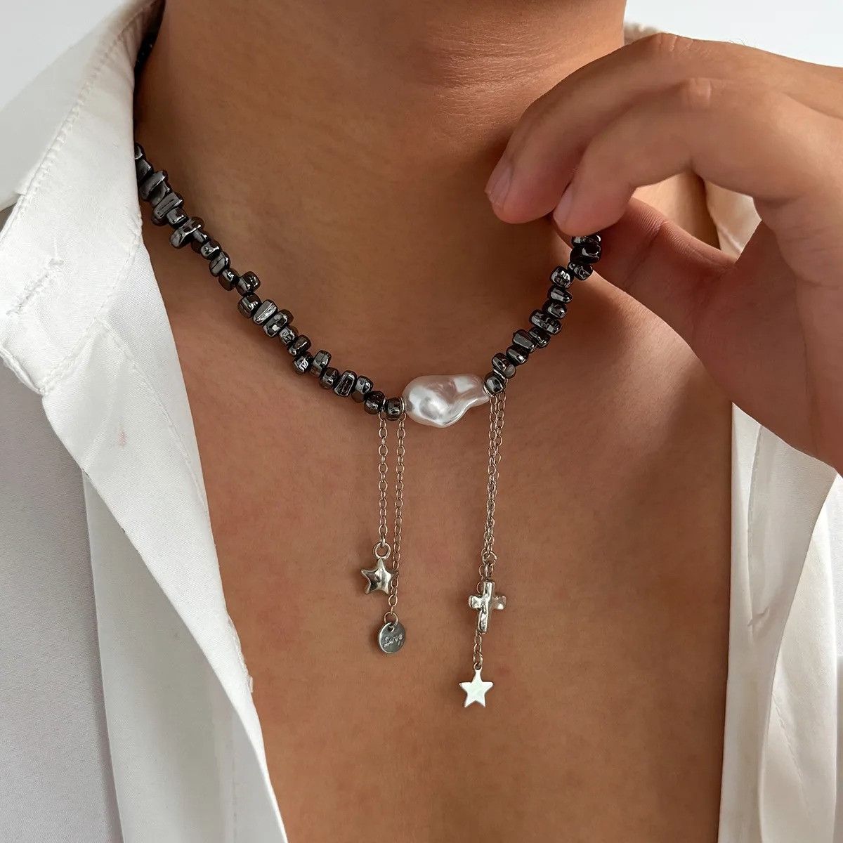 Vintage Beaded Simple Star Necklace Size ONE SIZE - 4 Thumbnail