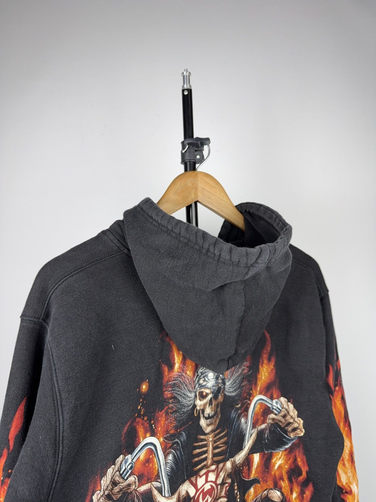 Harley Davidson Flaming Skull Biker Zip Hoodie Chopper Motorcycle Graphic Size US M / EU 48-50 / 2 - 15 Thumbnail