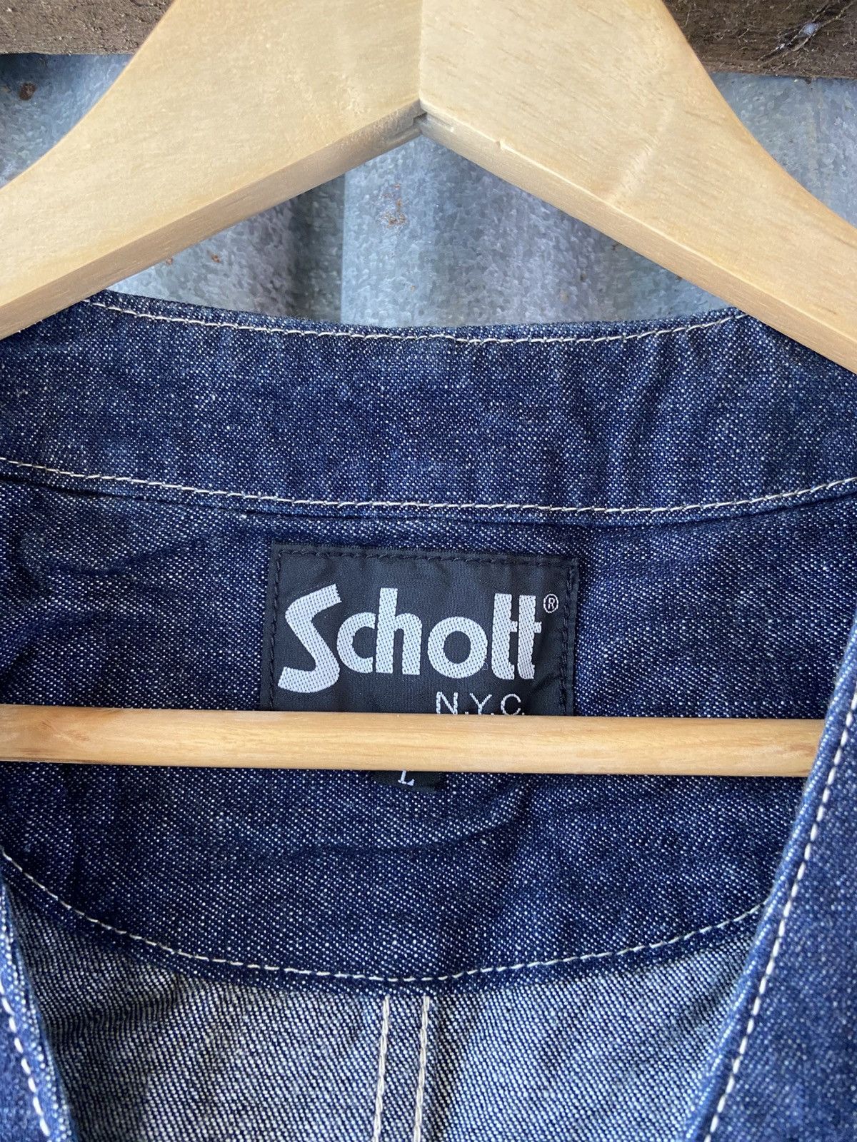 Schott Dark wash denim Schott vest Size US L / EU 52-54 / 3 - 3 Thumbnail