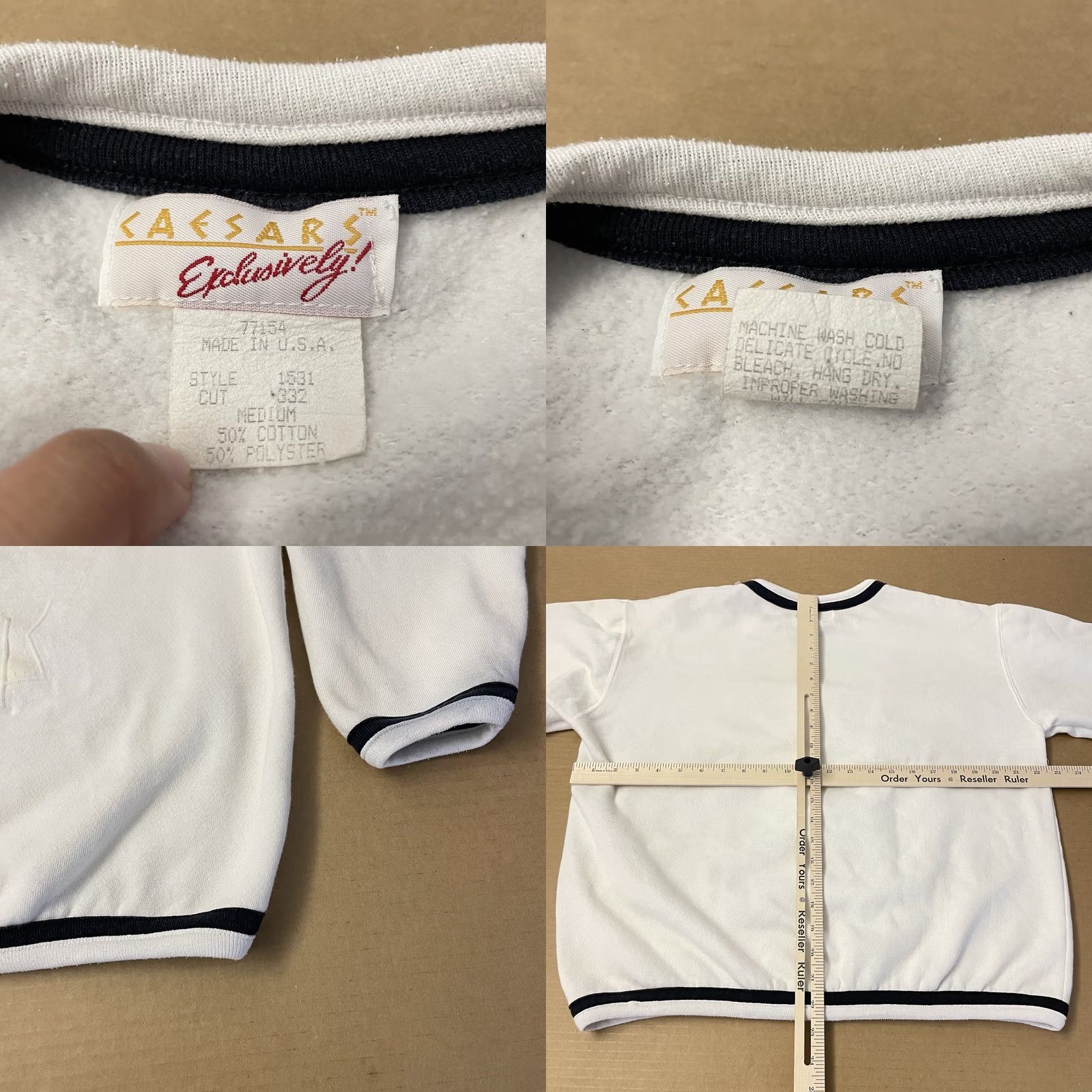 Palace VINTAGE Caesars Palace Sweatshirt Mens Adult Medium White 90s Las Vegas Logo Knit Crew Neck Long Sleeve Pullover Size US M / EU 48-50 / 2 - 8 Thumbnail