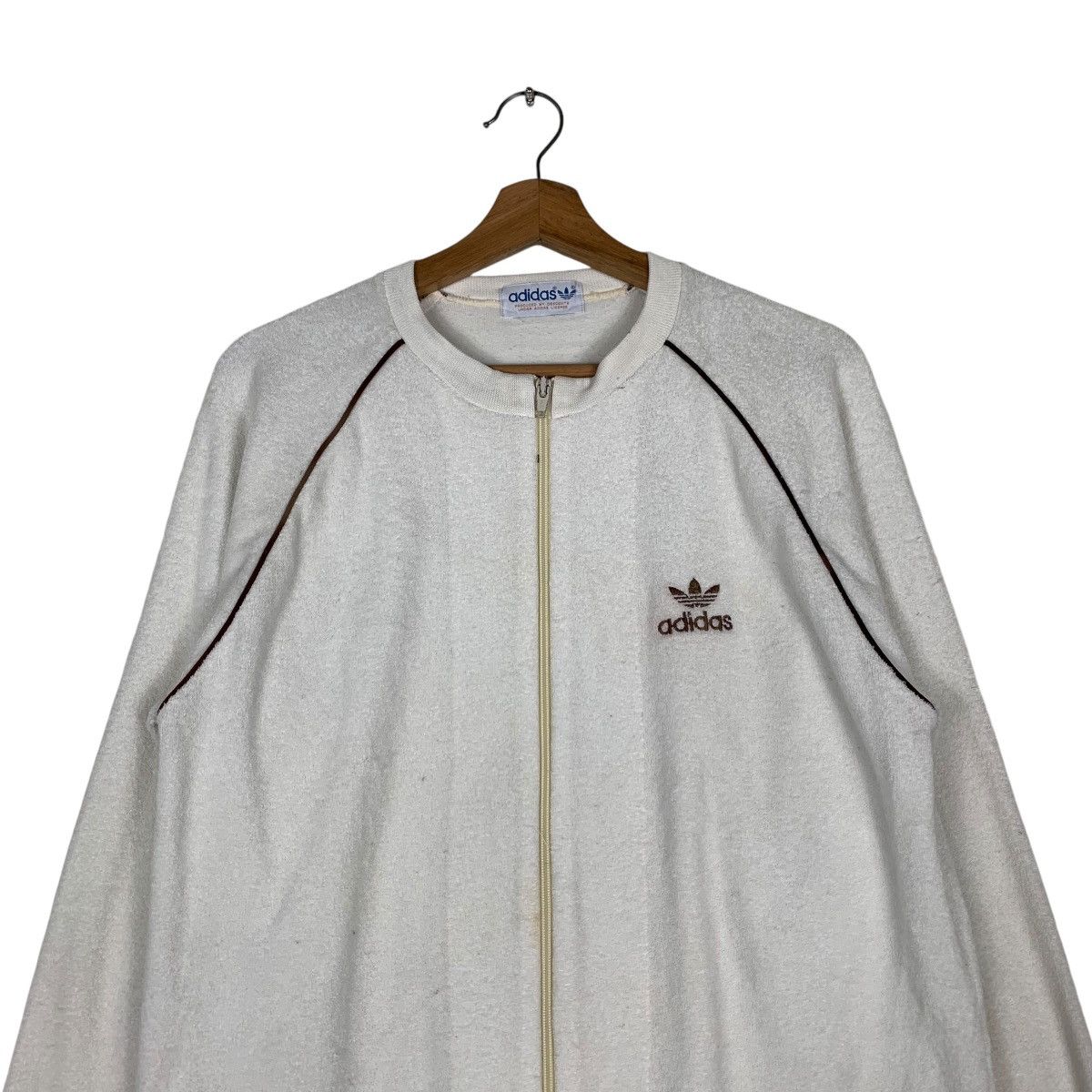 Adidas ADIDAS Trefoil Small Logo Fleece Bomber Jacket #1316-C59 Size US M / EU 48-50 / 2 - 2 Thumbnail