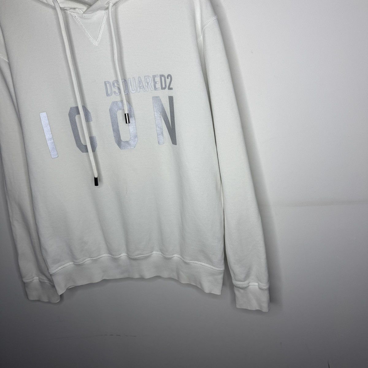Dsquared2 Vintage White Sweatshirt Hoodie Print Big Logo Dsquared2 Size US L / EU 52-54 / 3 - 2 Thumbnail
