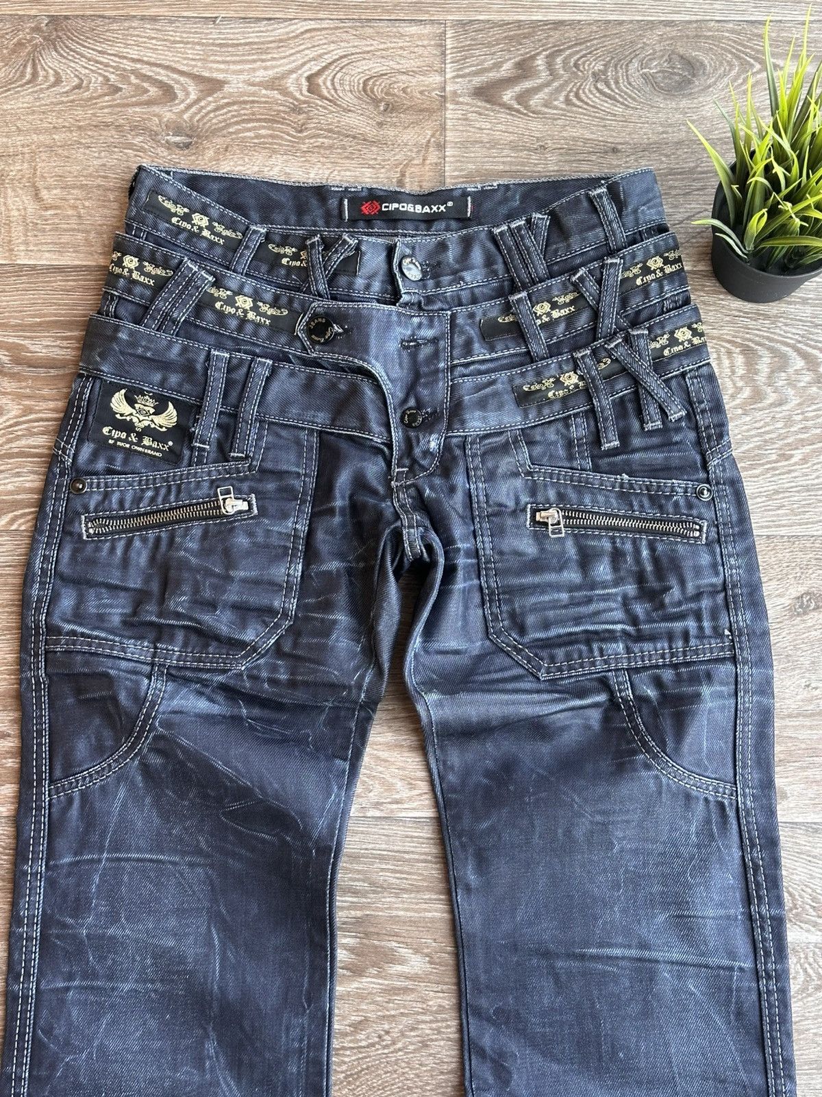 Japanese Brand 🔥 Cipo & Baxx RARE Triple Waist Jeans Y2K Denim Pants Japan Size US 29 - 1 Thumbnail
