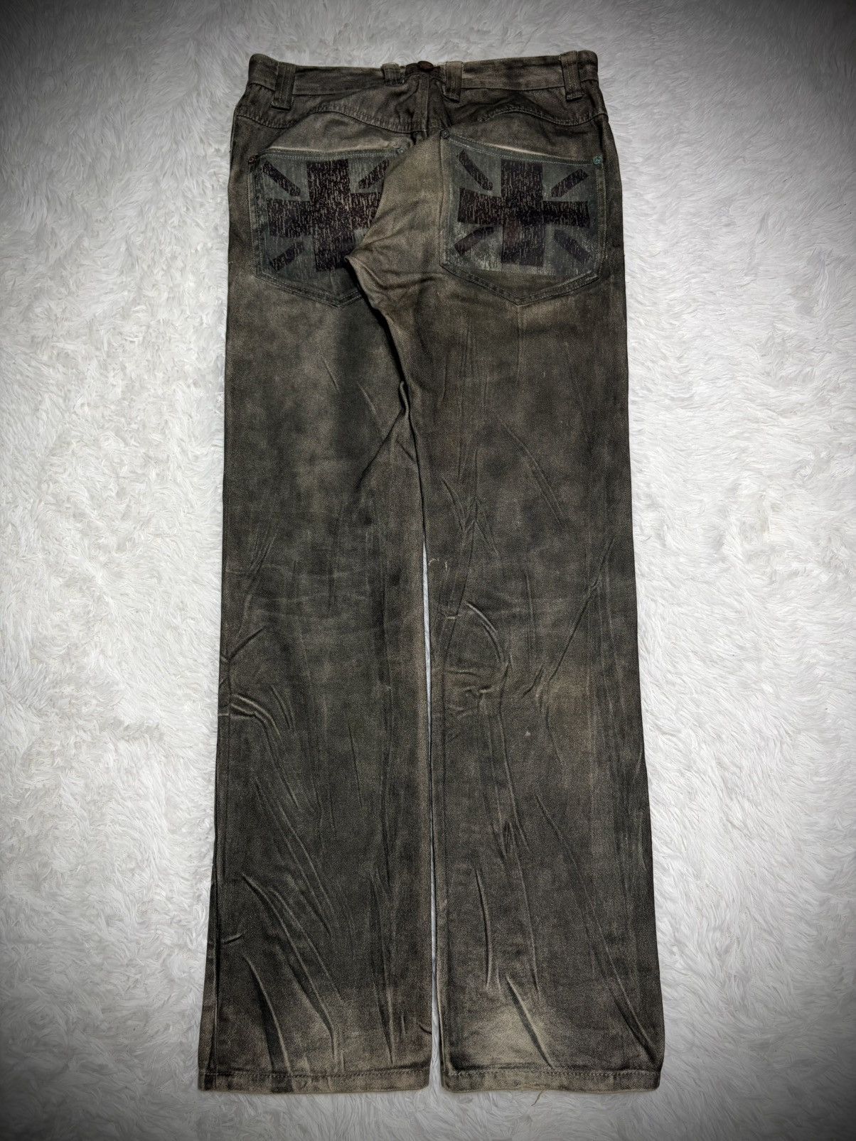 If Six Was Nine Rare Joneaa waxed union jack whisker jeans Size US 33 - 1 Thumbnail
