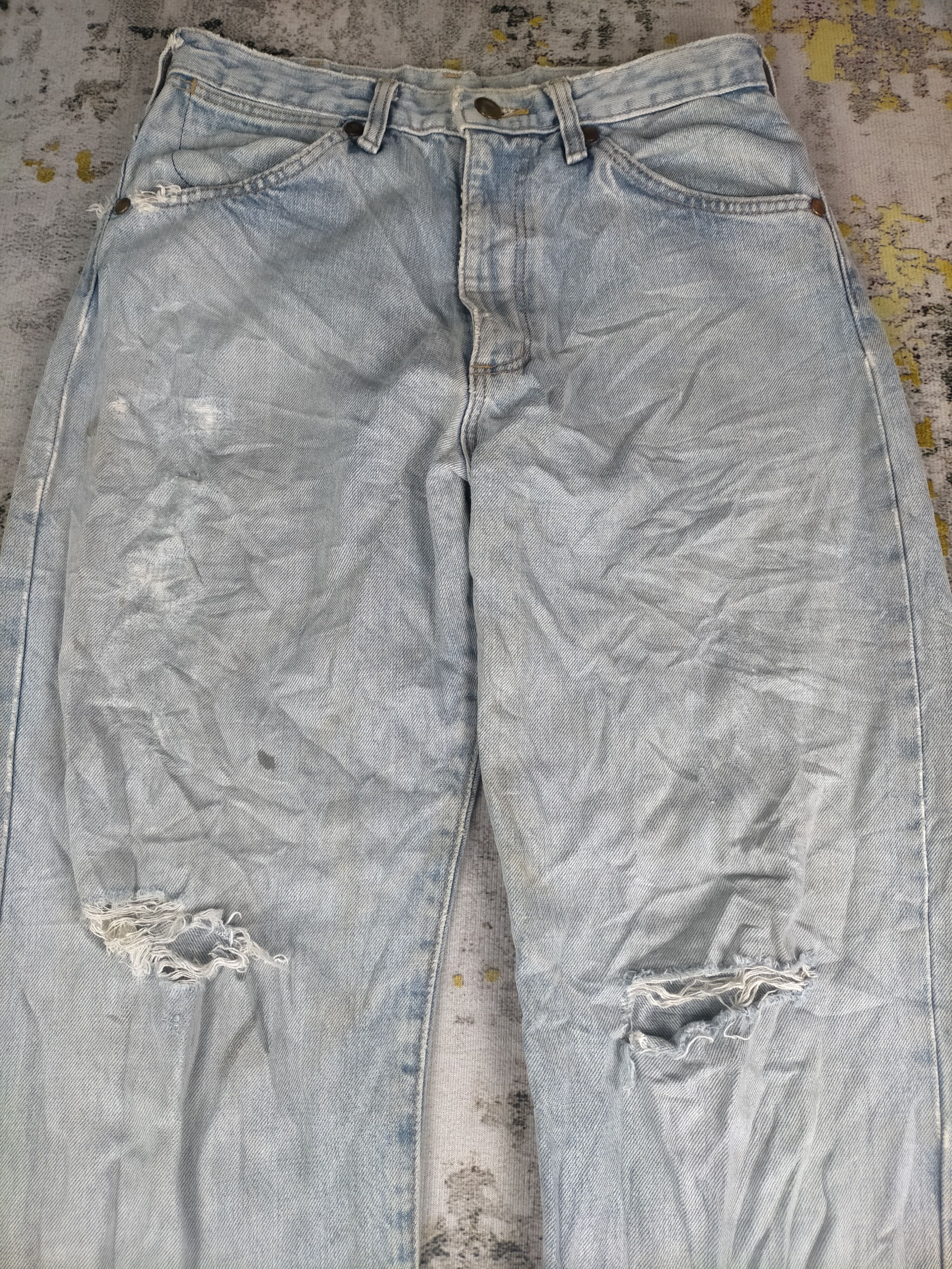 Wrangler 🔥 Vintage Wrangler Grunge Light Wash Distressed Jeans Size US 28 / EU 44 - 3 Thumbnail