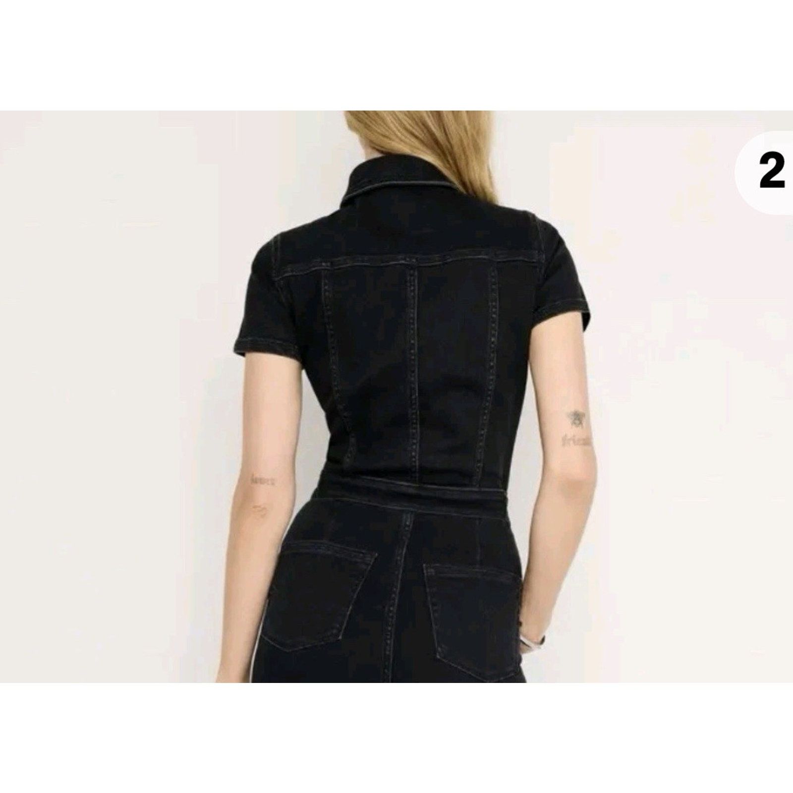 Good American Good American The Fit For Success Stretch-Denim Jumpsuit 0 Size 26" / US 2 / IT 38 - 3 Thumbnail