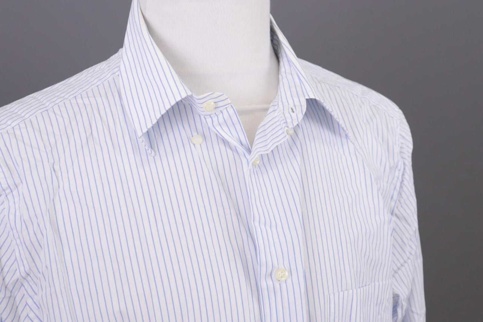 Designer Boggi Milano Regular Fit Pinstre Down Shirt Size 46 / 18 1/2 Size US M / EU 48-50 / 2 - 5 Thumbnail