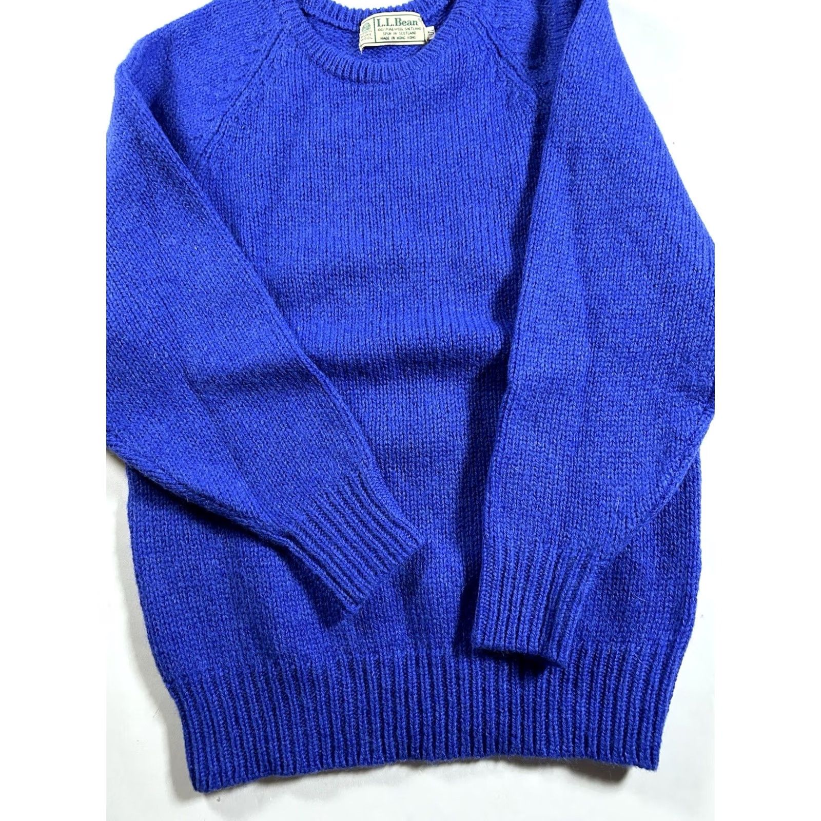 Vintage VINTAGE L.L. BEAN Sweater Women S Blue Knit Crewneck Wool Pullover 100% Wool L.L. Bean USA 80s 90s 2000s Womens Size S / US 4 / IT 40 - 4 Thumbnail
