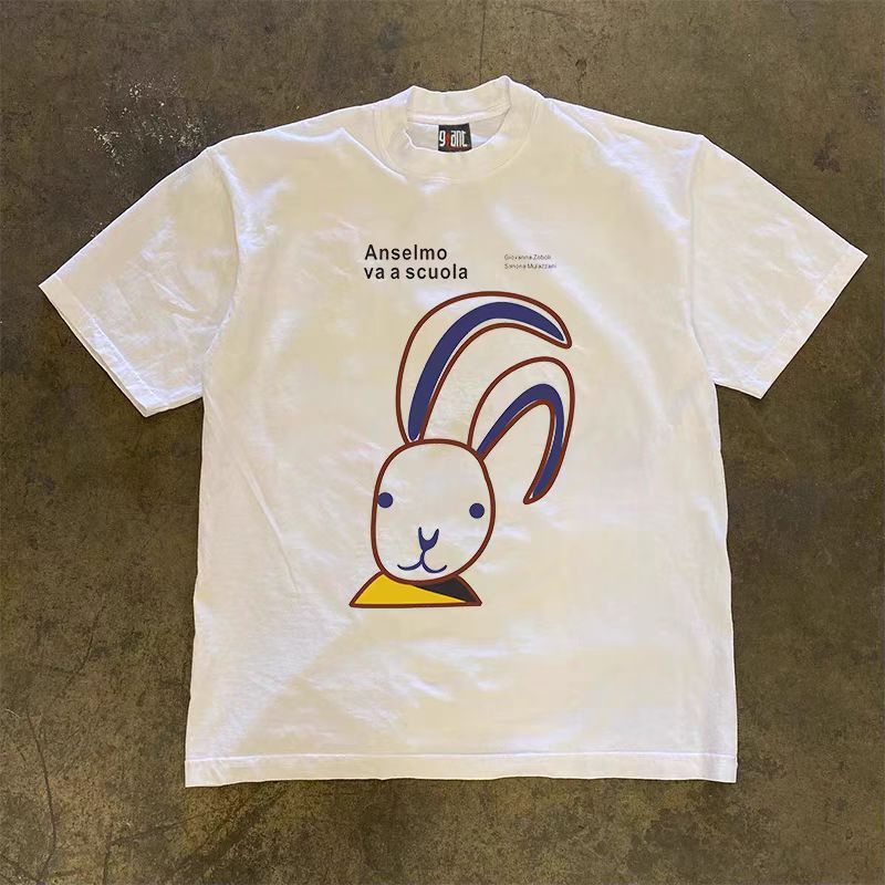 Vintage Loose Rabbit Print Short Sleeve T-Shirt Size US M / EU 48-50 / 2 - 2 Thumbnail