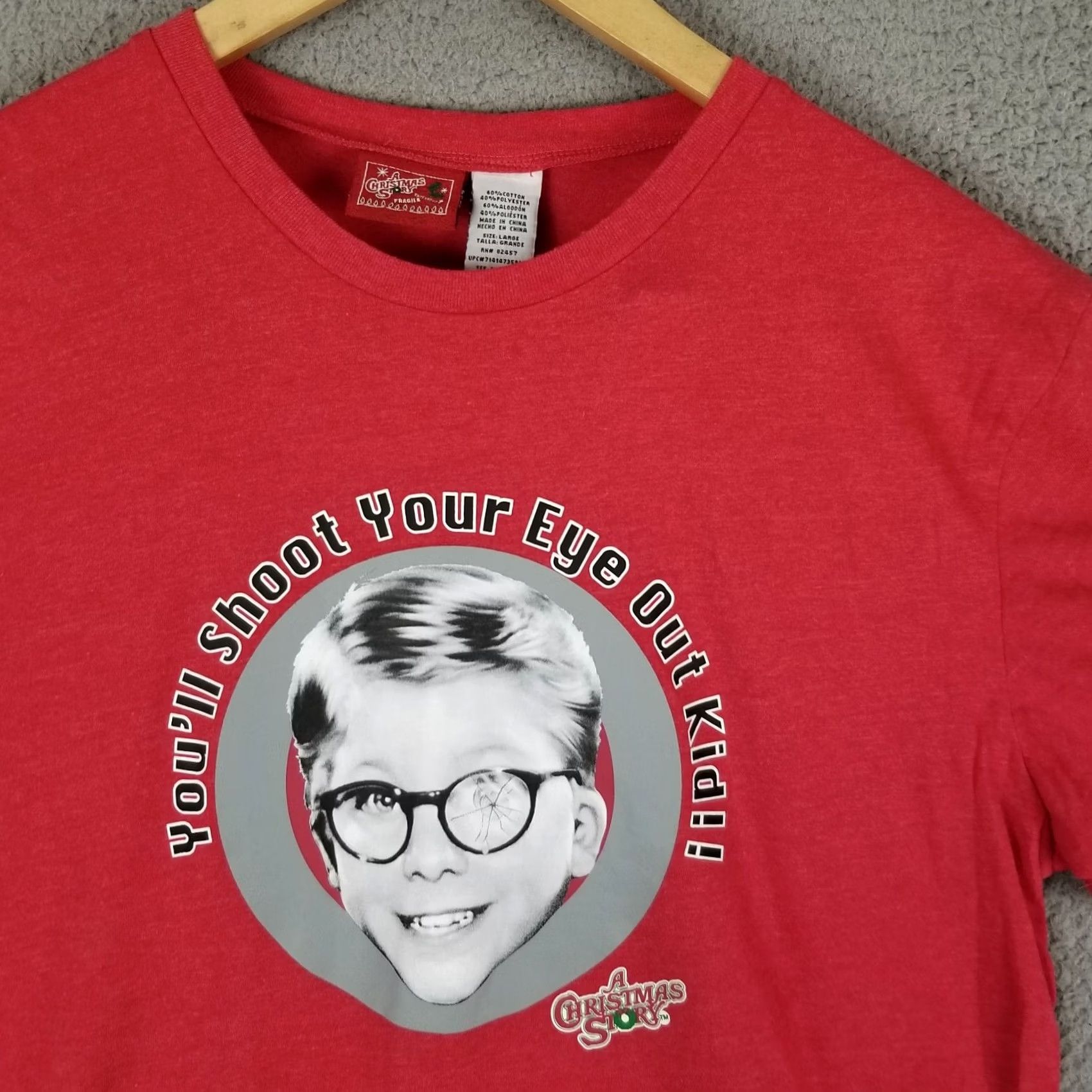 Vintage A Christmas Story Shirt Women L Red Shoot Your Eye Out Movie Shirt Size L / US 10 / IT 46 - 2 Thumbnail