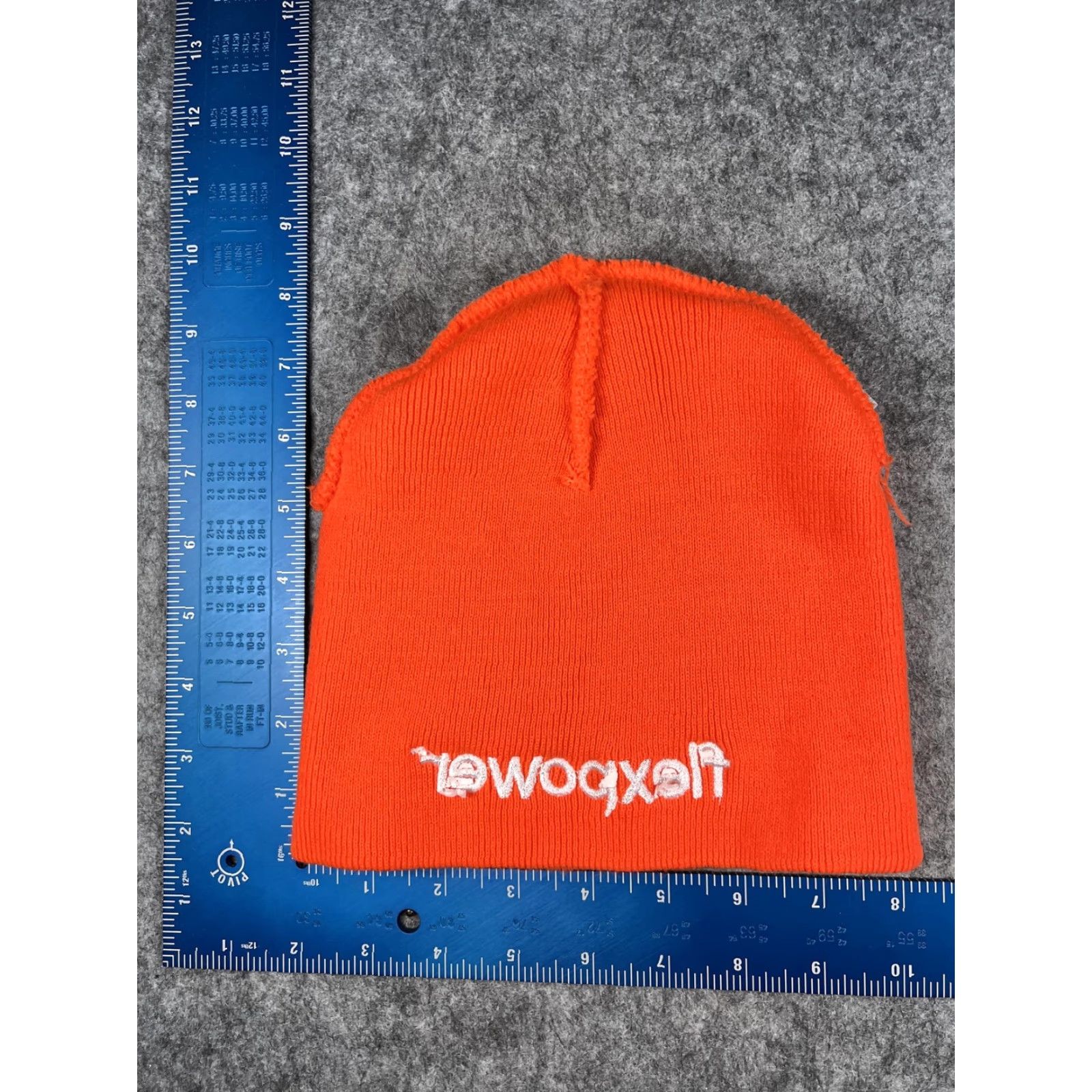 Logo 7 Outdoor Cap Beanie Mens One Size Orange Knit Stretch Logo Flexpower Cap Hat Size ONE SIZE - 6 Thumbnail