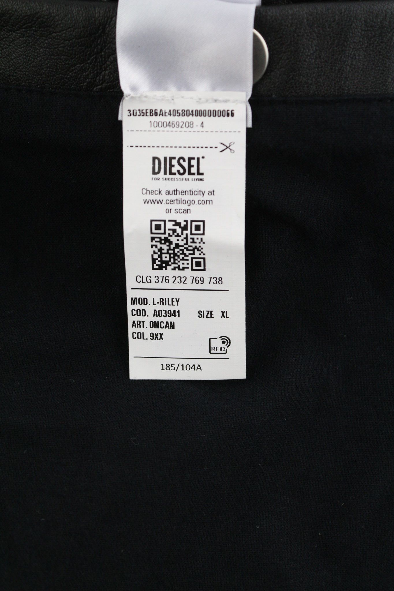 Diesel L-RILEY XL Black Cowhide Leather Button Jacket 40079 Size US XL / EU 56 / 4 - 13 Thumbnail