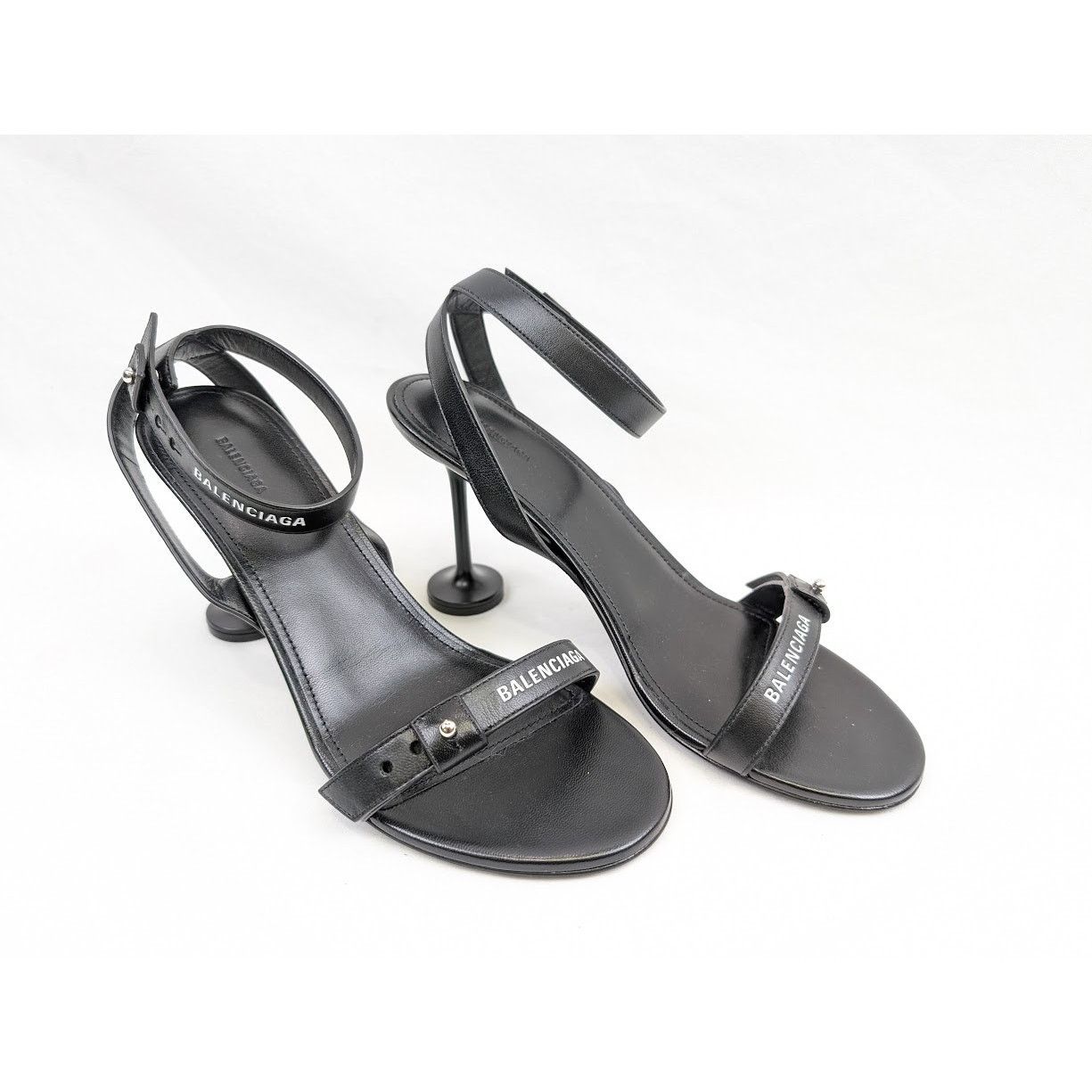 Balenciaga o1rshd1 Afterhour Logo 90 Sandals in Black/White Size US 8 / IT 38 - 14 Thumbnail