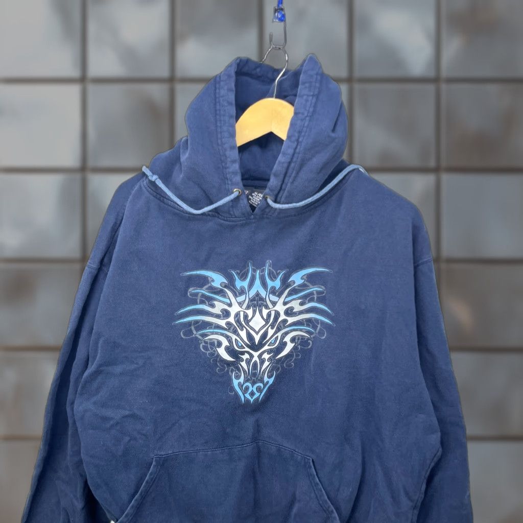 Vintage VINTAGE Dragon Flames Blue Y2K Baggy Skater Hoodie Streetwear XL Men Hoodie Size US XL / EU 56 / 4 - 1 Thumbnail