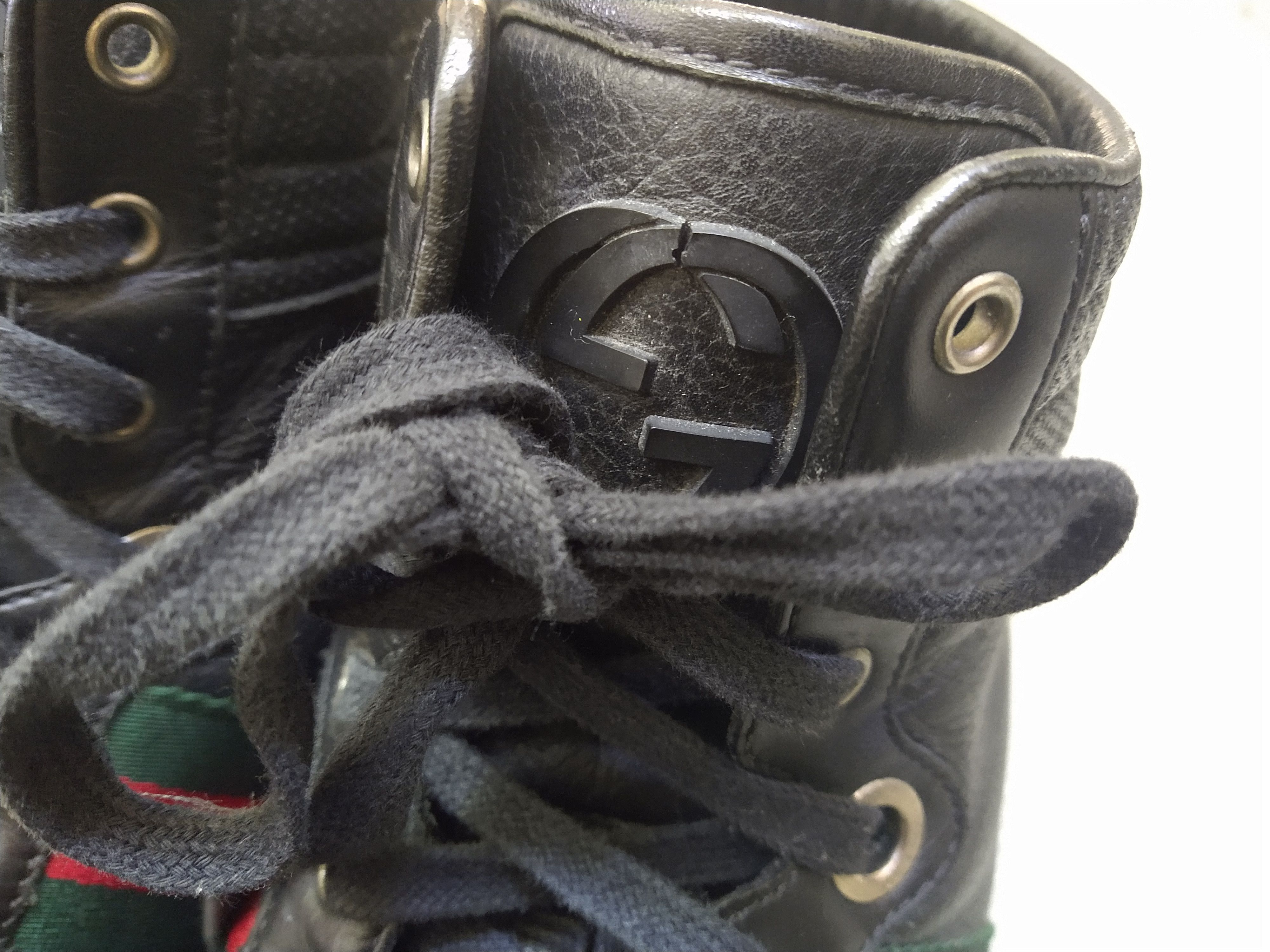 Gucci Gucci High Top Sneakers Black Leather Size 9.5 Lace Up Size US 9.5 / EU 42-43 - 4 Thumbnail