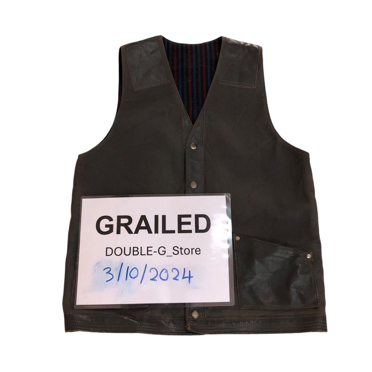 📌Vintage Waist Coats Vest Duck Canvas Blanket Tartan