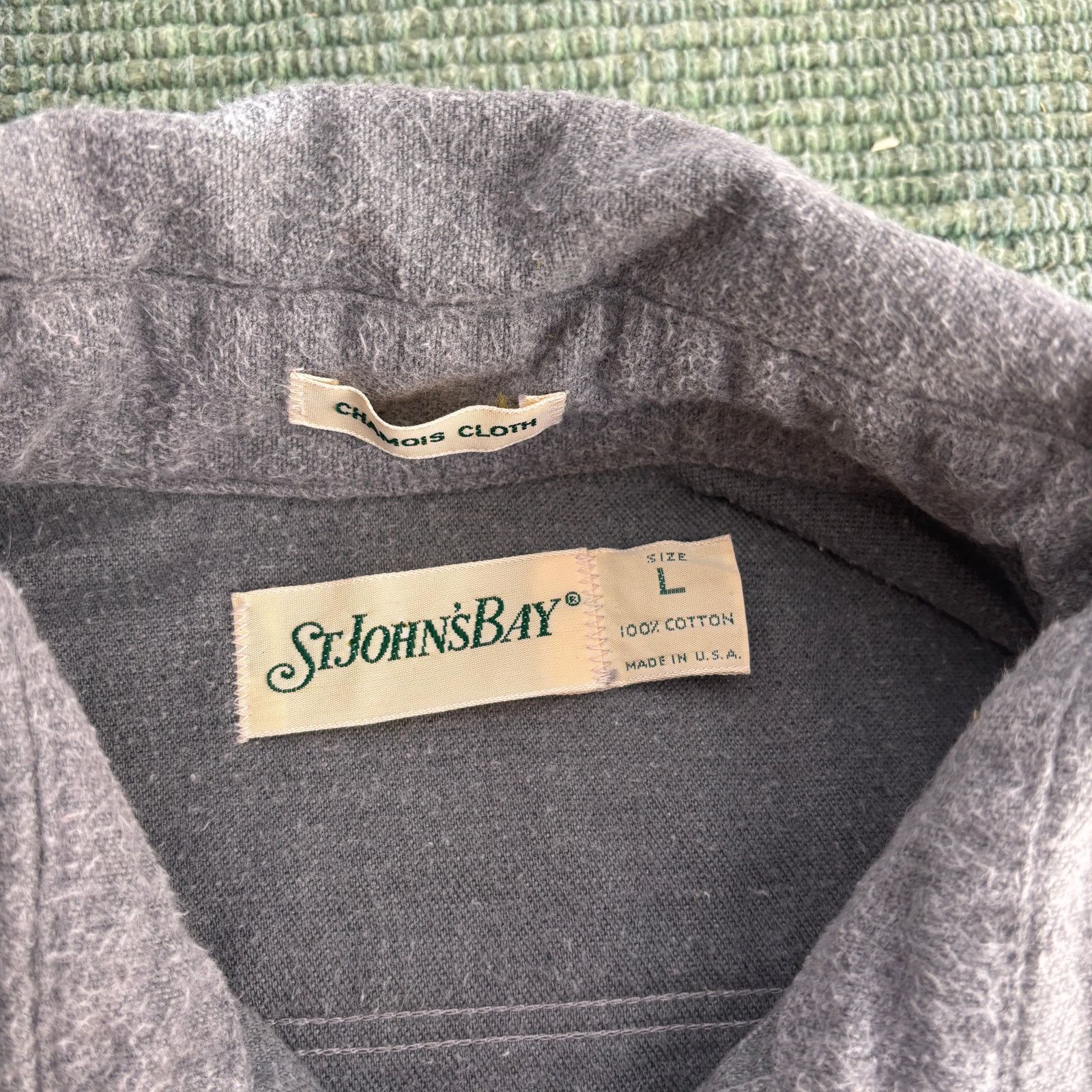 St. Johns Bay × Vintage 1990s gray st john's bay cotton chamois flannel shirt large Size US XL / EU 56 / 4 - 3 Thumbnail