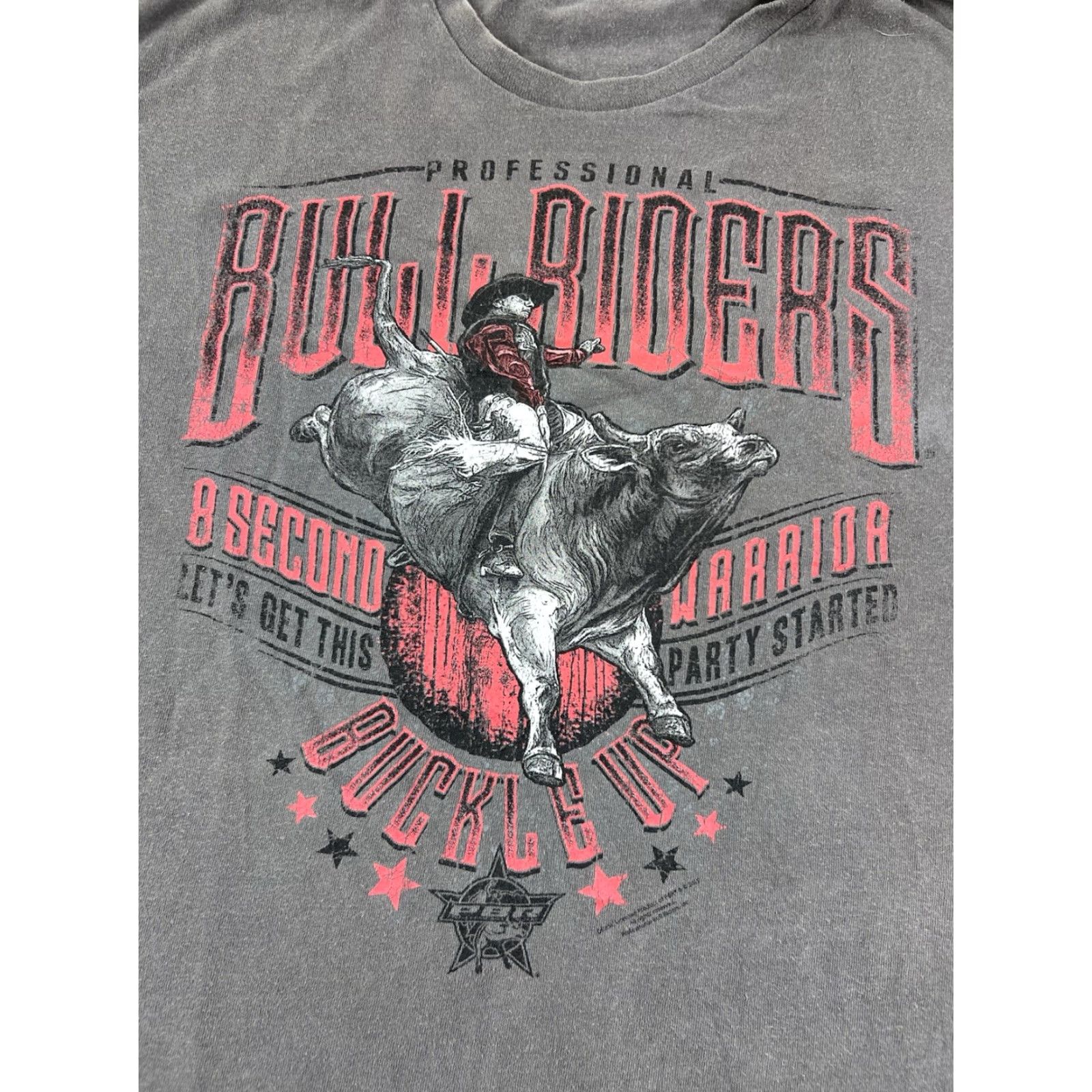 Vintage PBR T-Shirt Grey 2XL Men Warrior Cowboys Western 8 Second Riders Bull Riding Warrior Grey 2XL Mens T-Shirt Size US XXL / EU 58 / 5 - 4 Thumbnail
