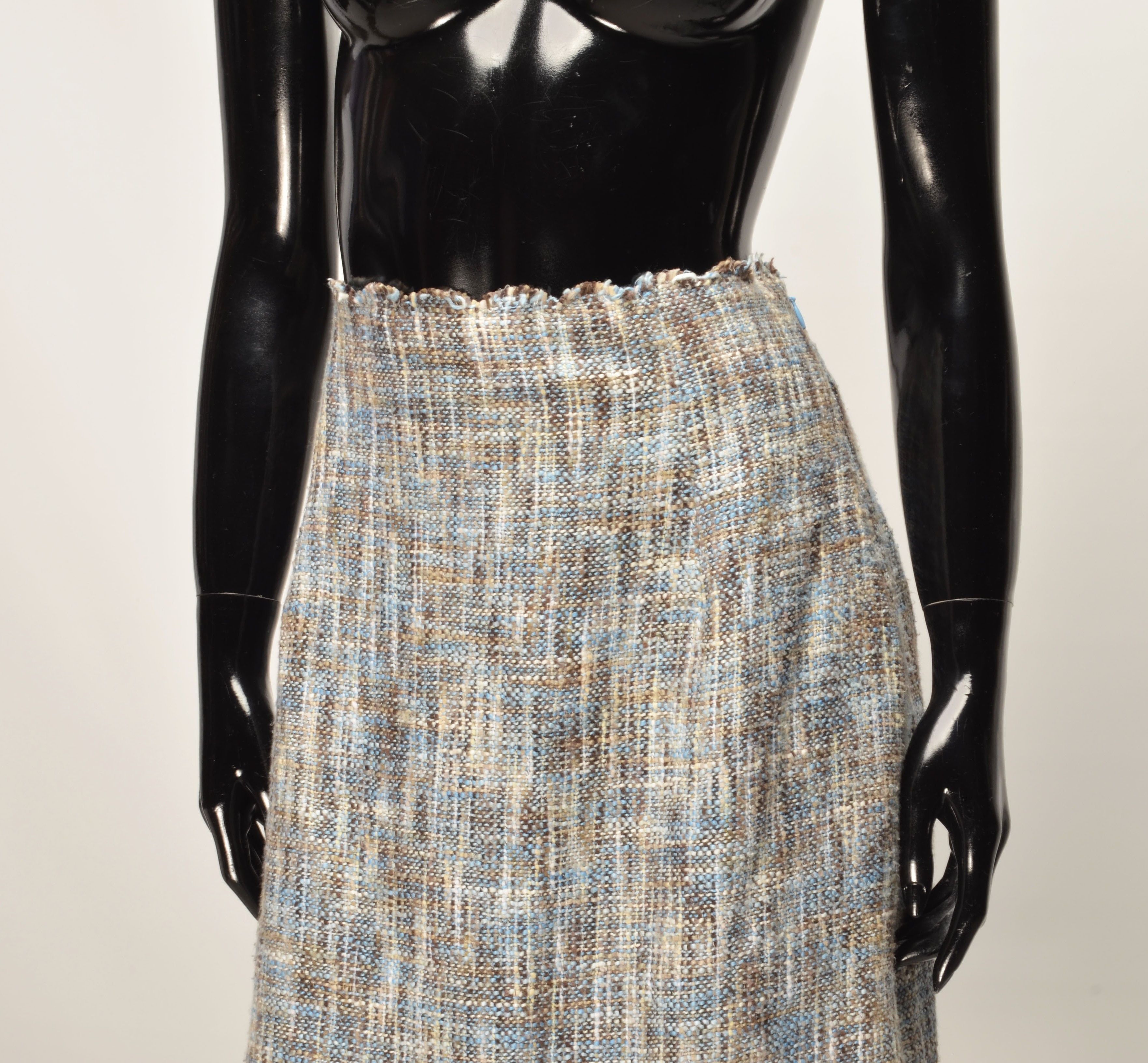 Vintage Paul Smith Tweed Multicolor Knee Length A-line Skirt