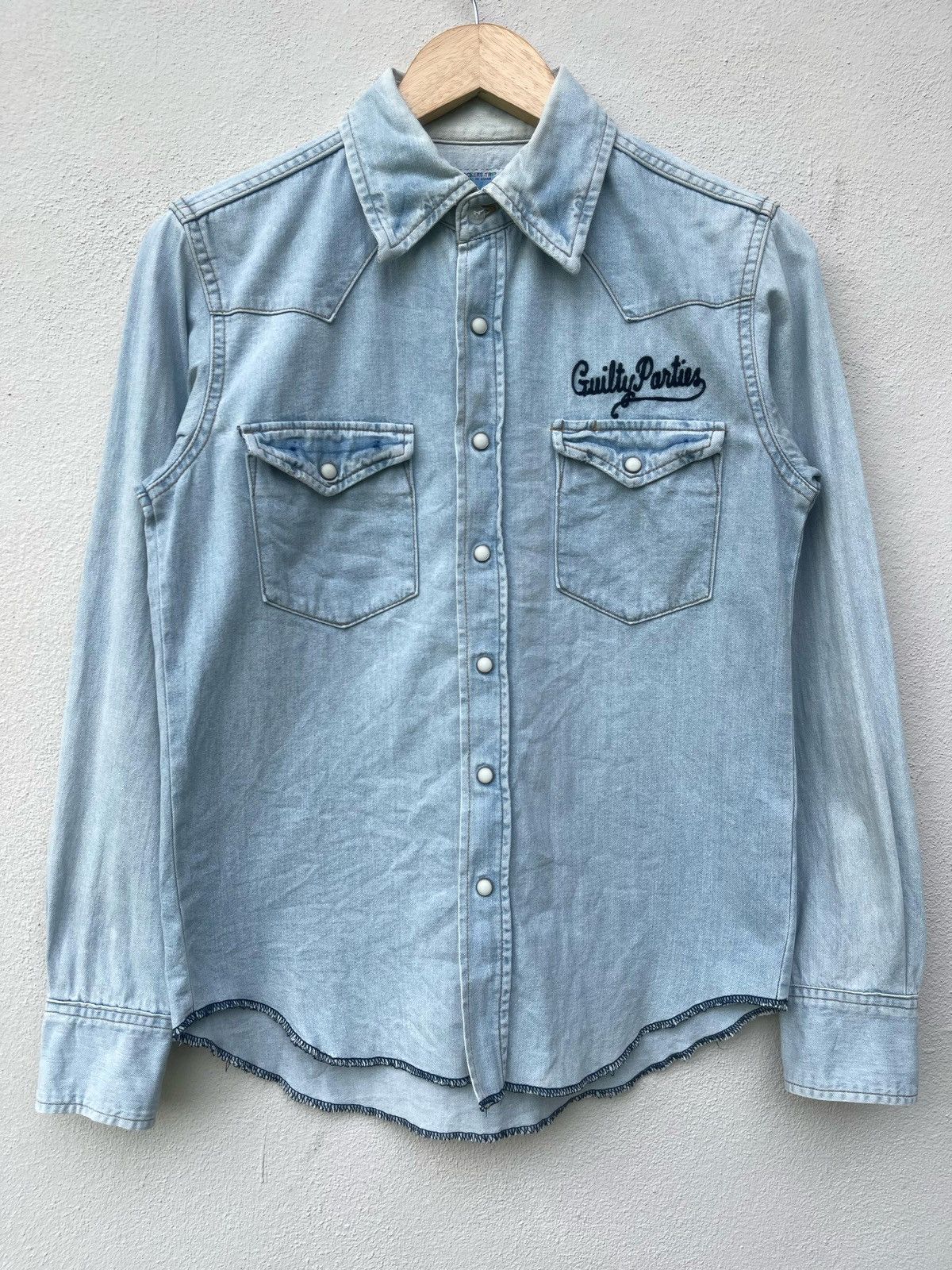 Designer × Japanese Brand × Wacko Maria Wacko Maria Guilty Parties Wash Denim Western Shirt Size US S / EU 44-46 / 1 - 2 Thumbnail