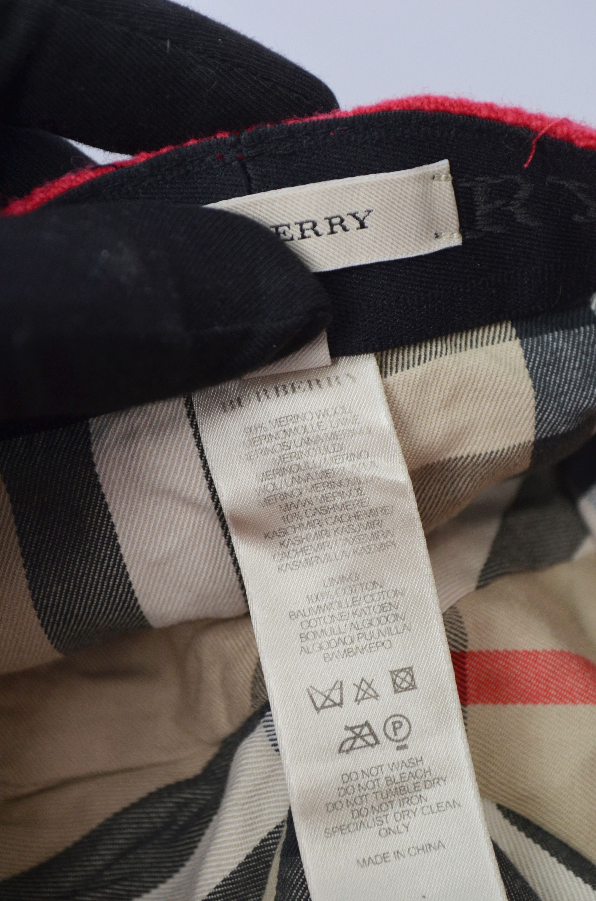 Burberry Womens Burberry Wool/Cashmere Pink/Red Beret Hat Size M Size ONE SIZE - 13 Thumbnail