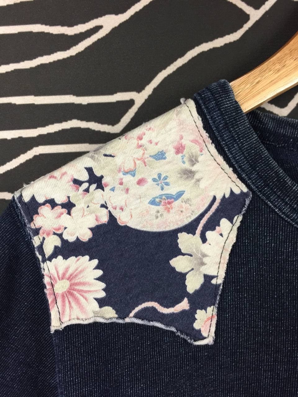 Japanese Brand Concept by Eternal Floral Patchwork Sashiko-Style Henley Tee Size US M / EU 48-50 / 2 - 4 Thumbnail