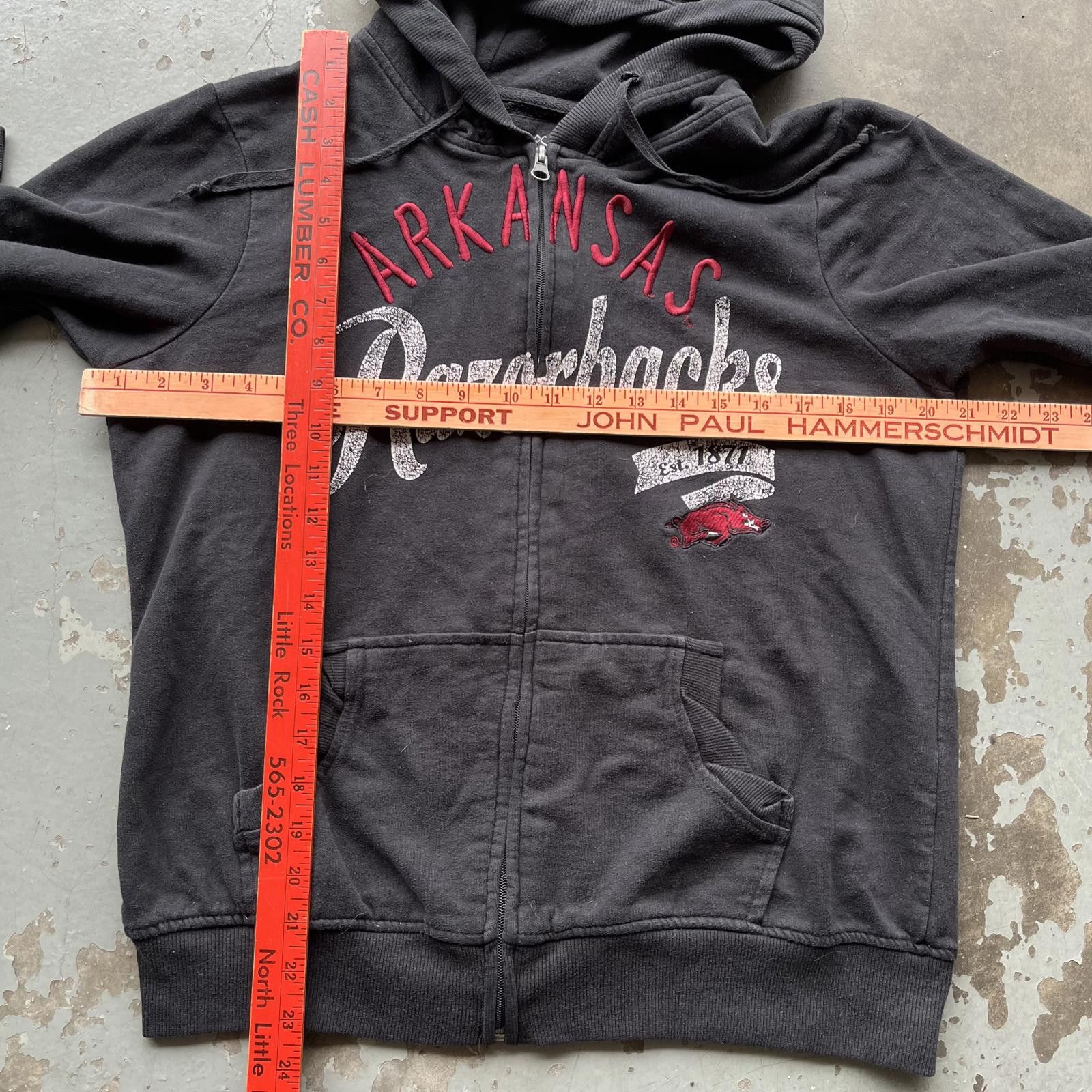 Vintage Vintage Y2K Arkansas Razorbacks Grunge Full Zip Hoodie Size L / US 10 / IT 46 - 4 Thumbnail