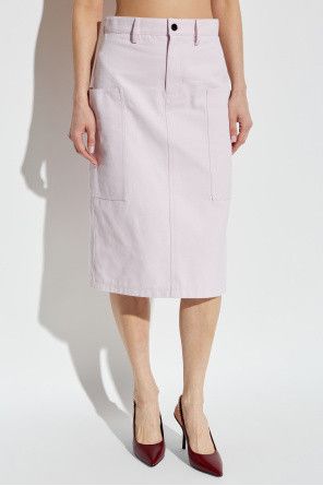 Gucci o1B3y1r0426 Mid-length Cotton Canvas Delave Skirt in Pink Size 30" / US 8 / IT 44 - 3 Thumbnail
