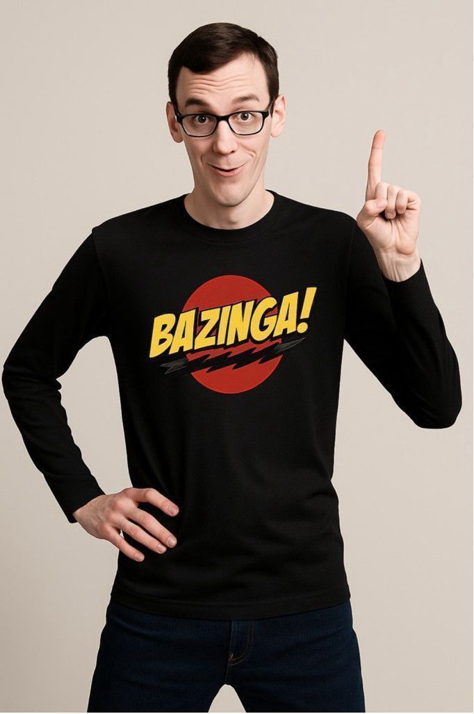 Other “Bazinga!” Long Sleeve Tee, Size M, Sheldon -Nerd-Approved Size US M / EU 48-50 / 2 - 1 Thumbnail