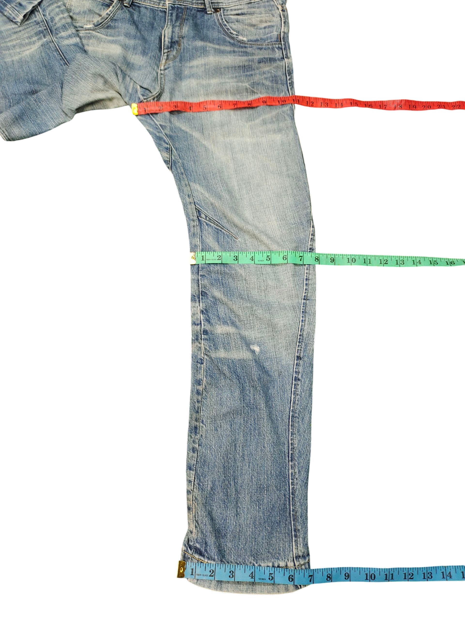 Japanese Brand Back Number Japan Clawmark Distress Curved Denim Jeans Size US 30 / EU 46 - 16 Thumbnail
