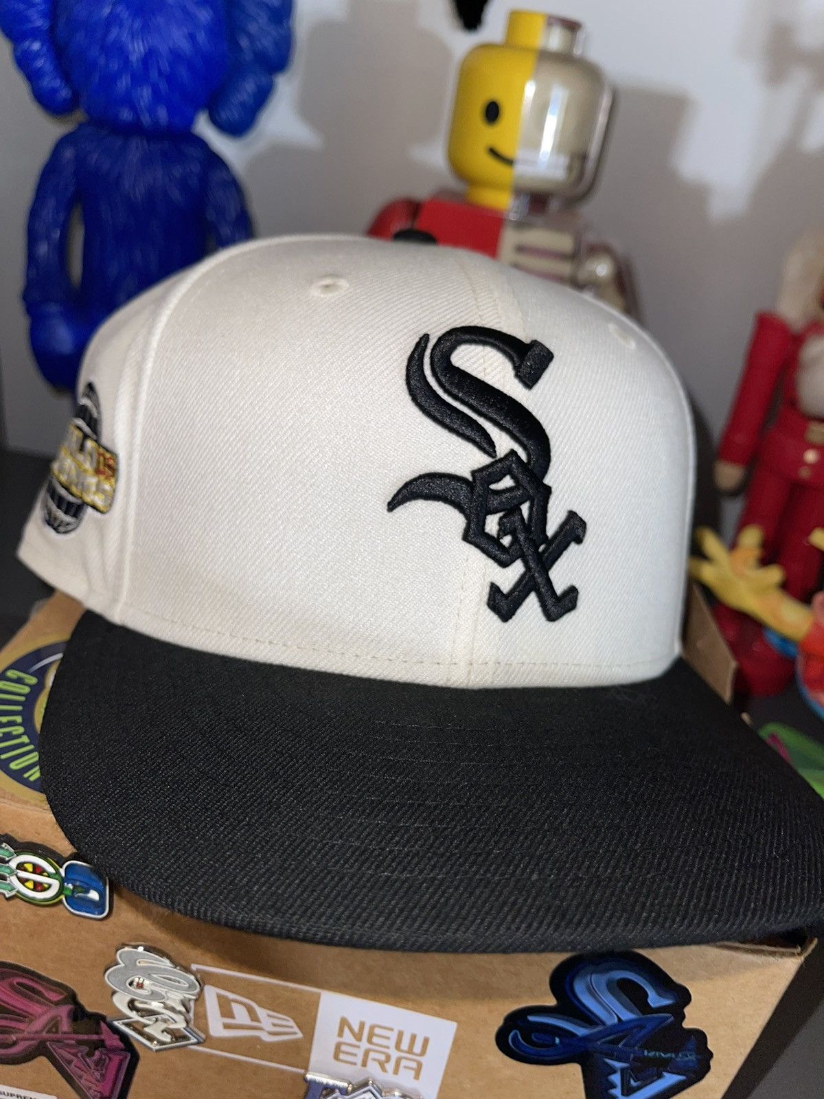Hat Club × MyFitteds × New Era 7 3/8 MyFitteds Off-White Chicago White Sox Grey UV Size 38 - 3 Thumbnail