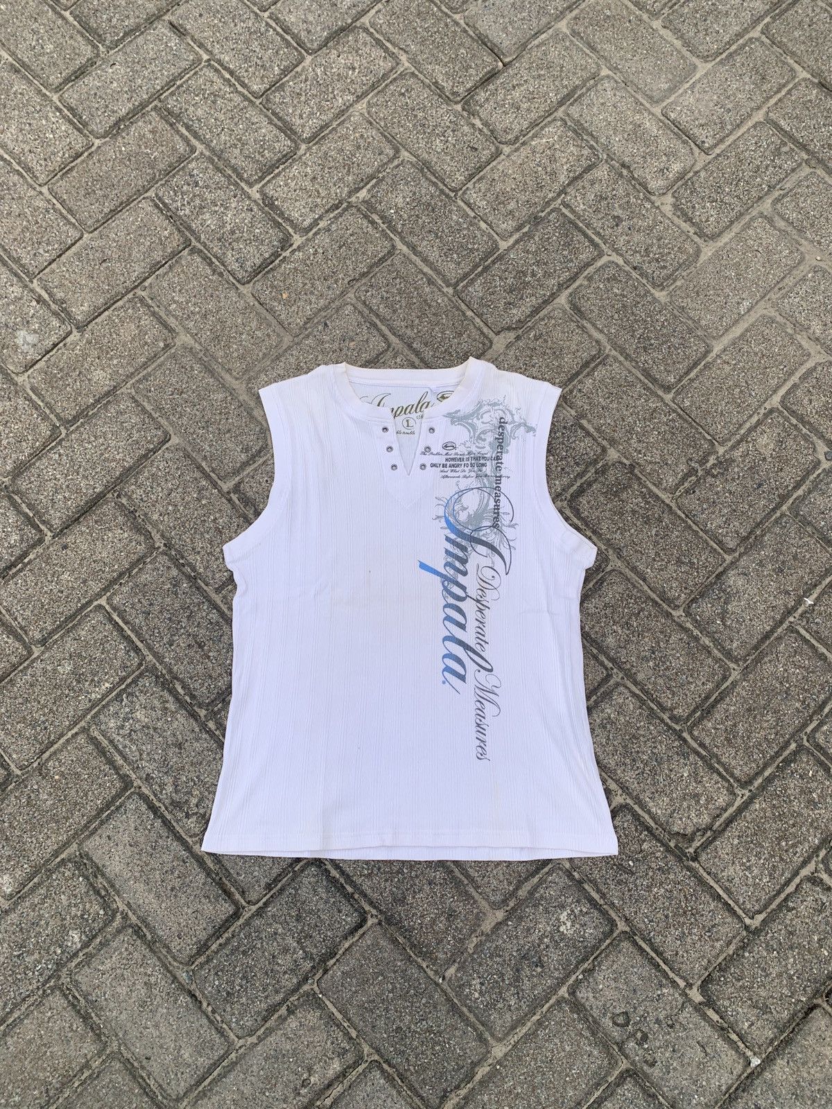 Japanese Brand Tank top vest impala laceup poem shirt Size US L / EU 52-54 / 3 - 1 Thumbnail