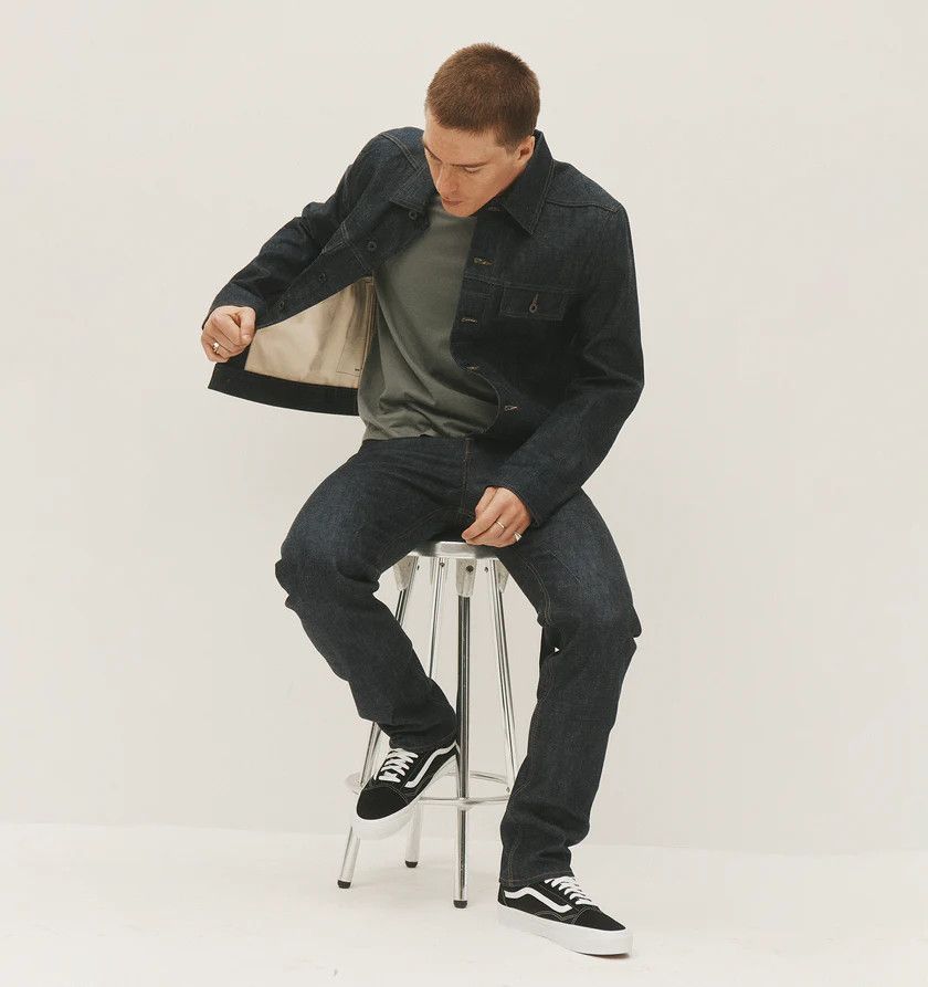 Rick Owens Drkshdw o1h1sh10525 Denim Jacket in Navy Blue Size US L / EU 52-54 / 3 - 3 Thumbnail