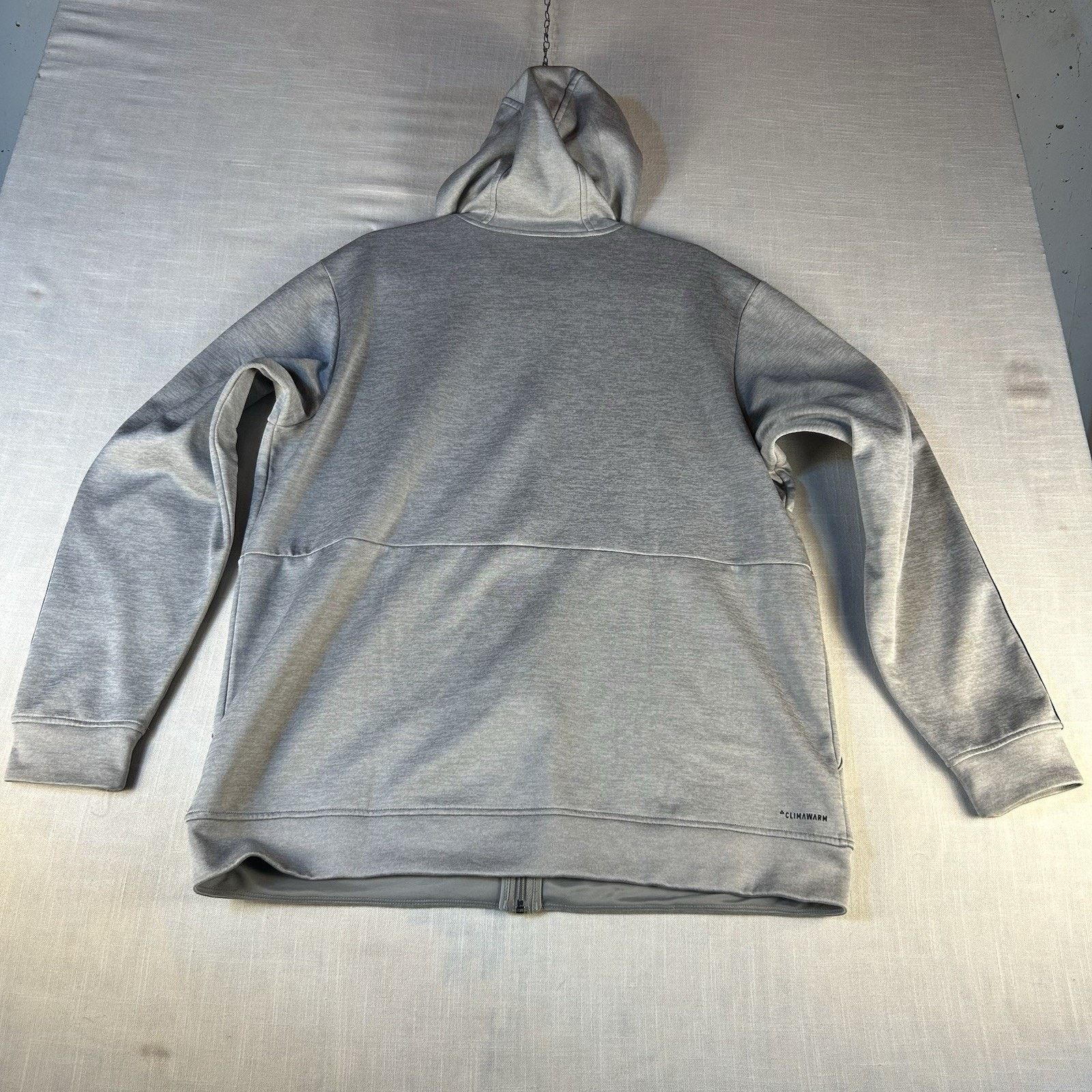 Adidas Adidas Mens Jacket Full Zip Gray 3 Stripe L/G Climawarm Size US L / EU 52-54 / 3 - 7 Thumbnail
