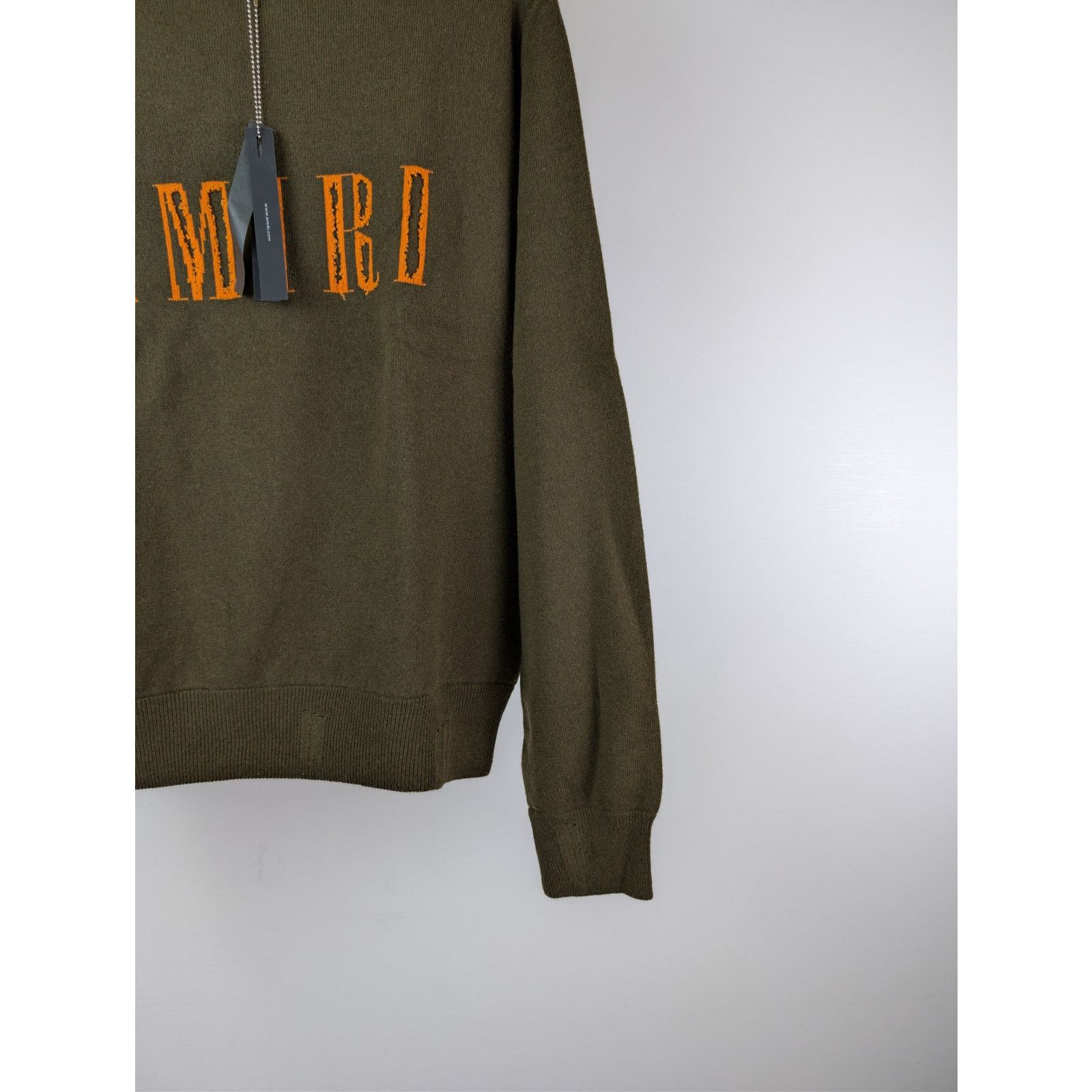 Amiri o1rshd1 Cut away Logo Crewneck Sweatshirt Military/Nastrium Size US M / EU 48-50 / 2 - 5 Thumbnail