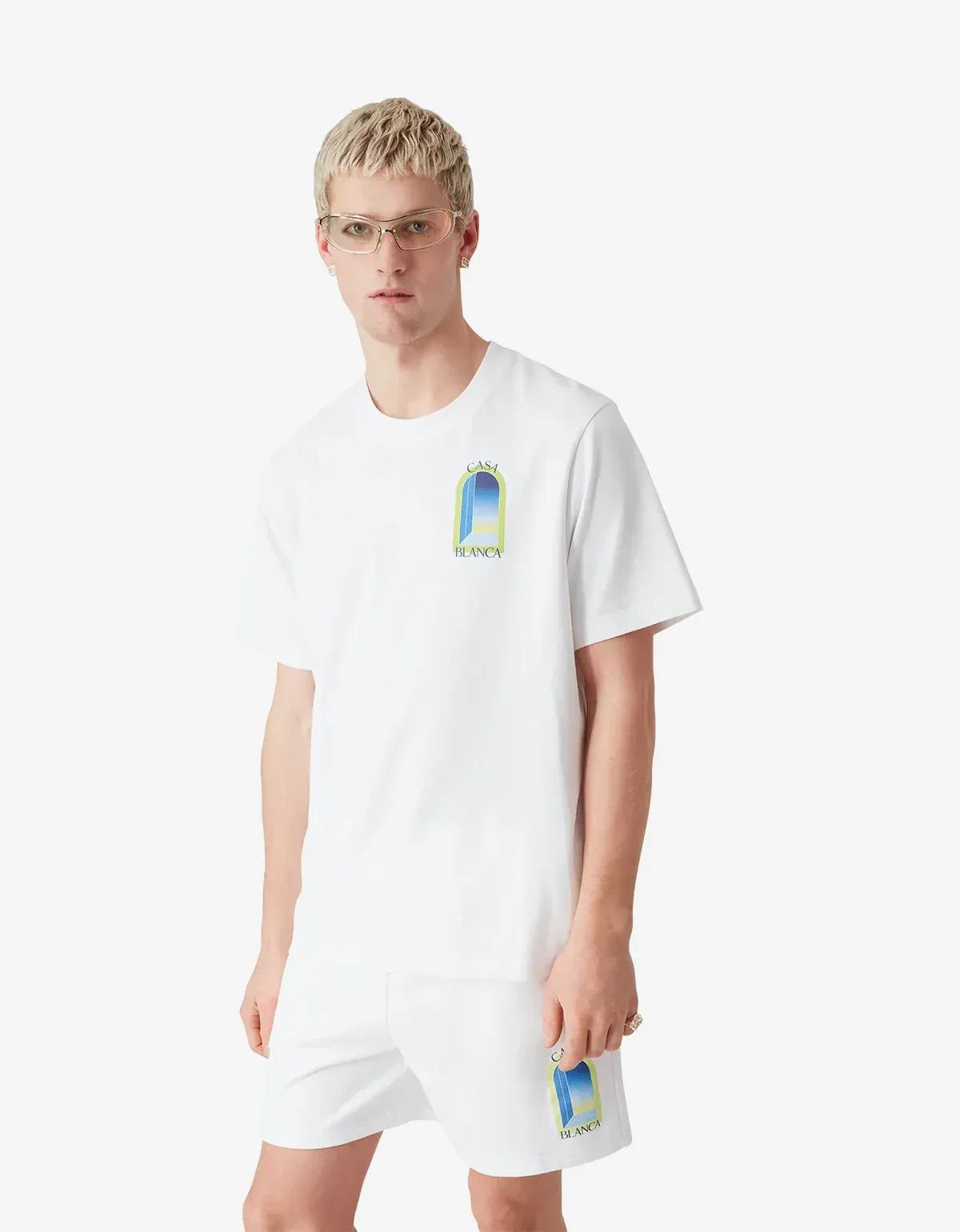 Casablanca Casablanca White & Lime Arches Short Sleeve T‑Shirt Size US XXL / EU 58 / 5 - 3 Thumbnail