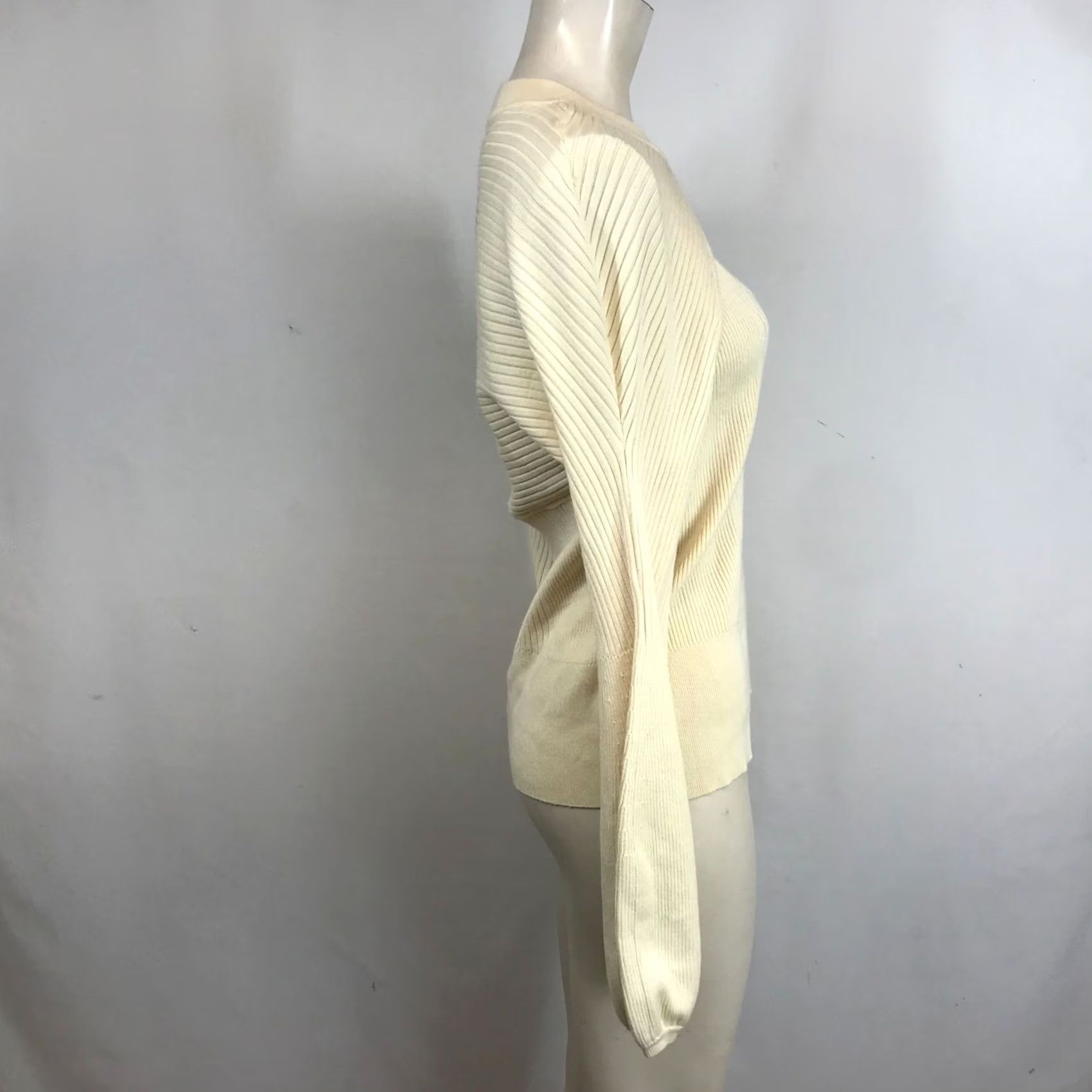 Vintage MAEVE XL WOMENS CREAM LONG SLEEVE SWEATER TOP Size XL / US 12-14 / IT 48-50 - 4 Thumbnail