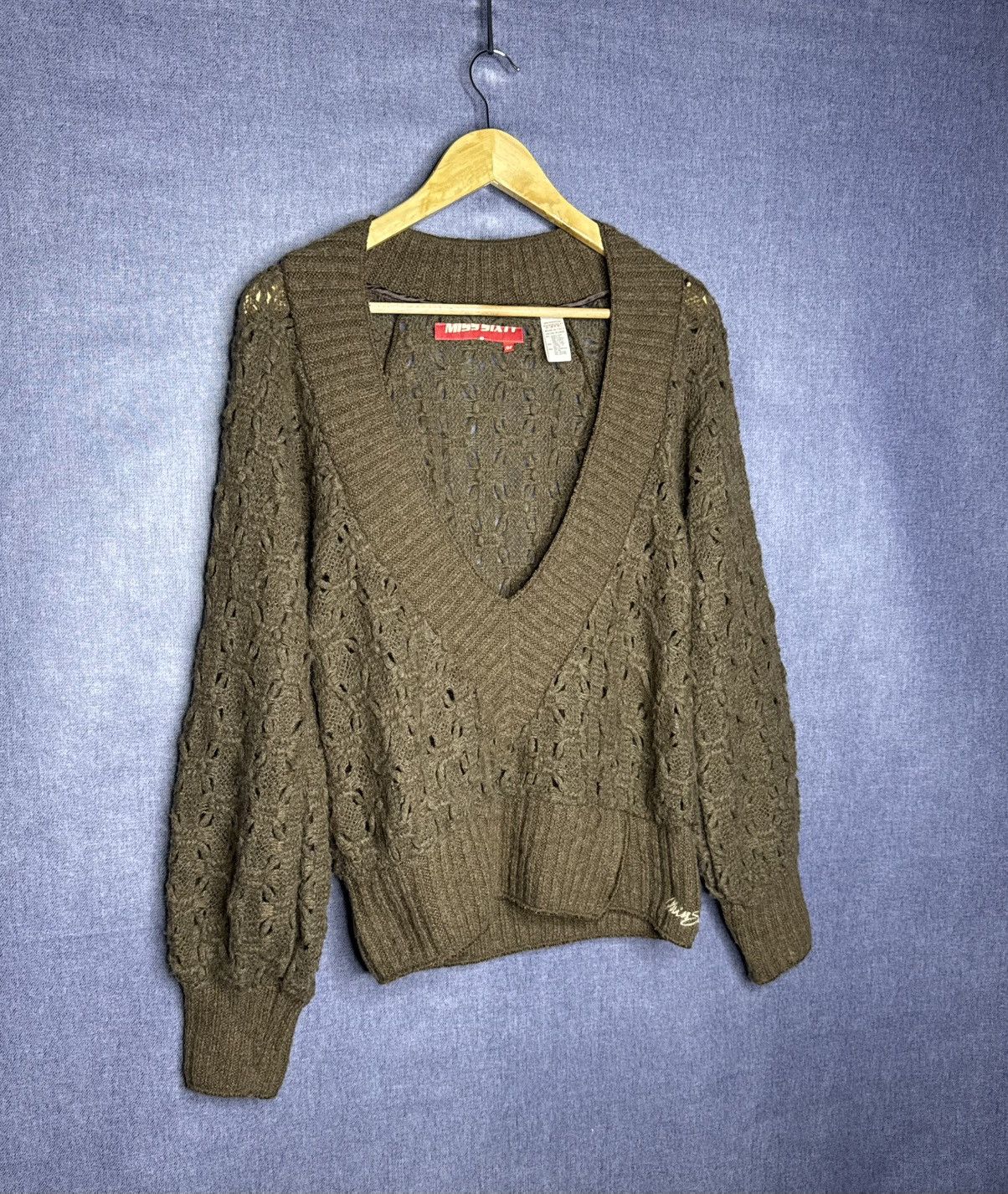 If Six Was Nine Miss Sixty Vintage Knit Sweater V-Neck Y2K Avant Garde Size M / US 6-8 / IT 42-44 - 2 Thumbnail