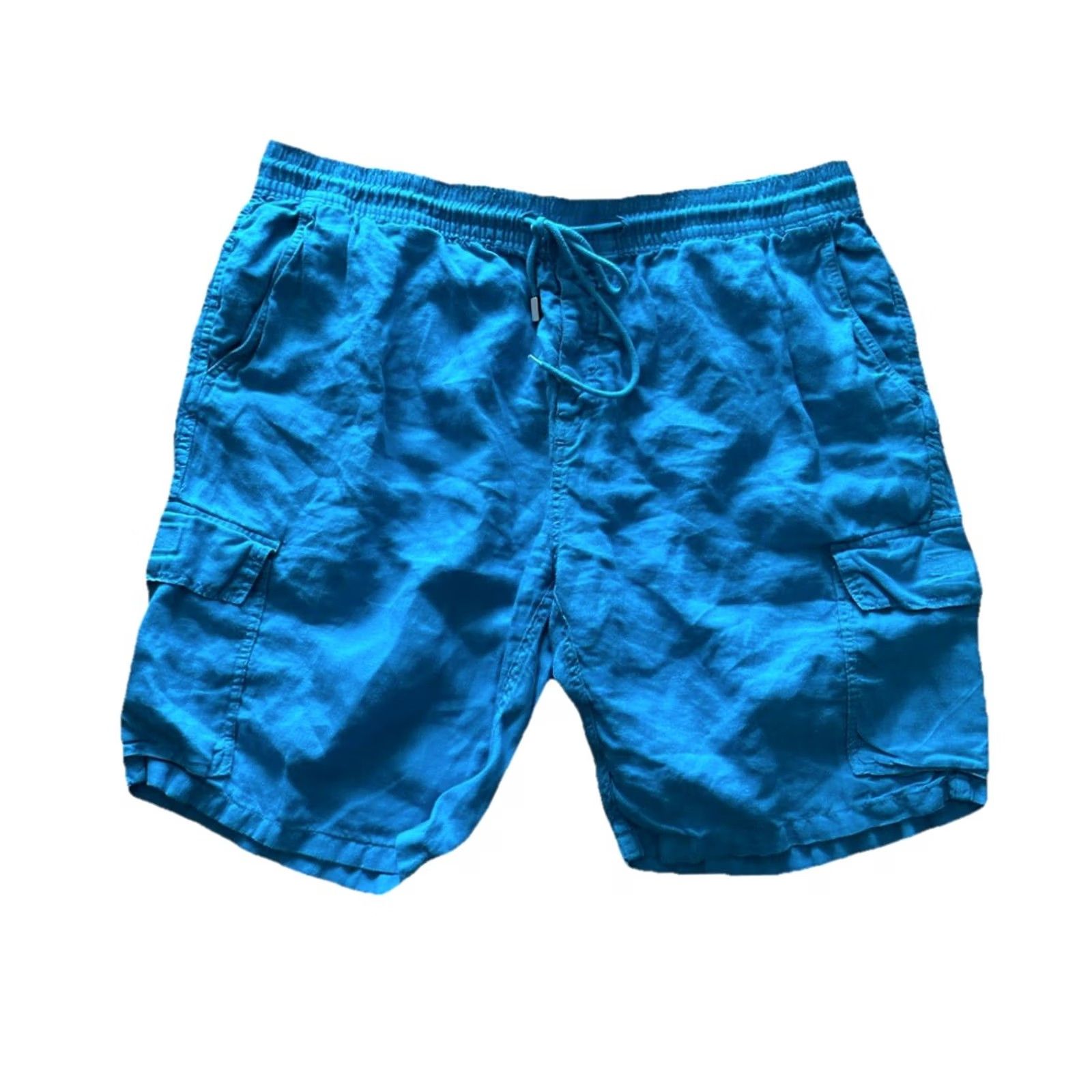 Vilebrequin VILEBREQUIN Mens XXXL Aqua Blue 100% Linen Classic Beach Cargo Shorts RARE Size US 39 - 2 Thumbnail