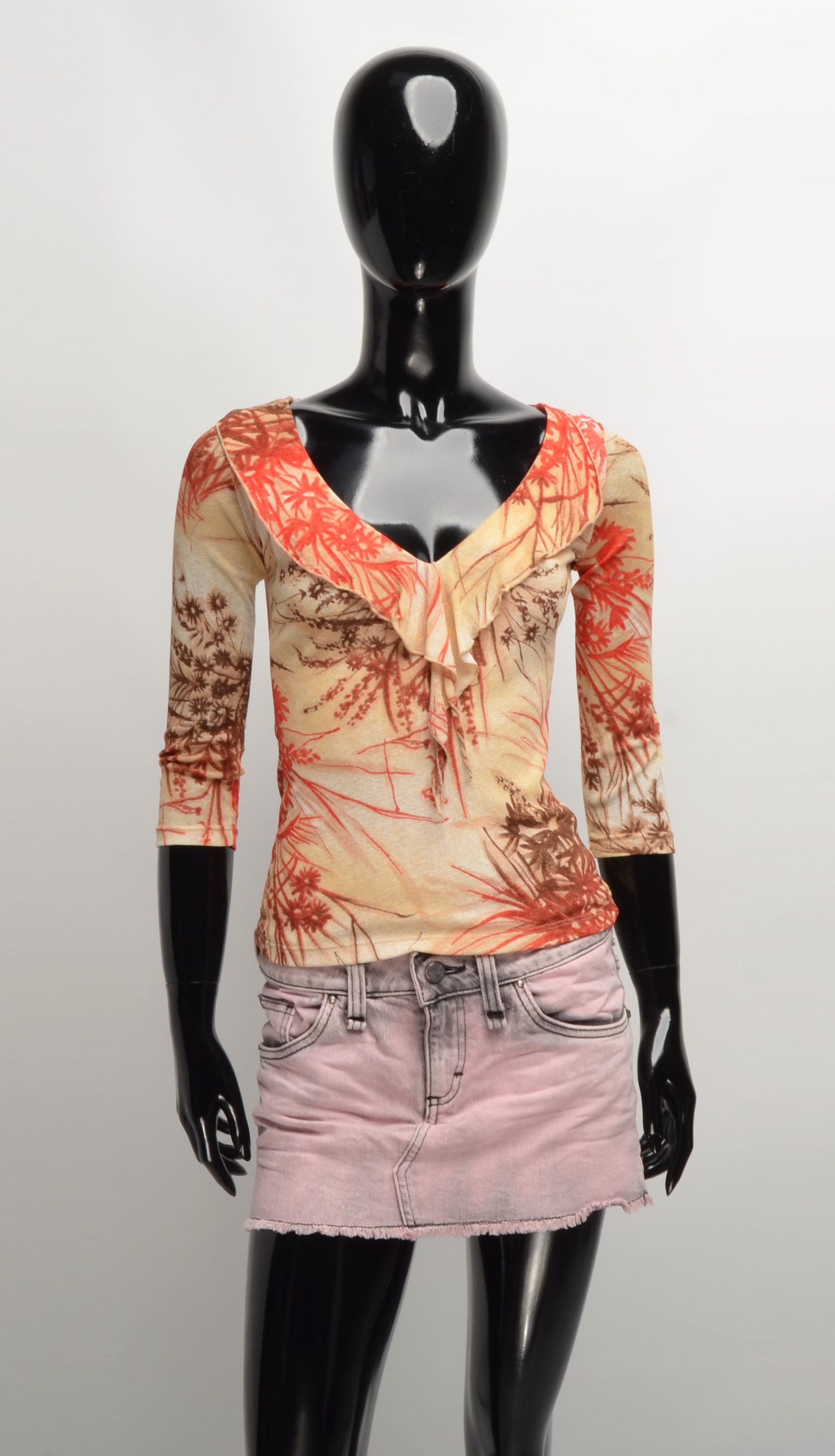 Other Vintage Y2K Mesh Flora Printed Blouse Top Size S / US 4 / IT 40 - 1 Thumbnail
