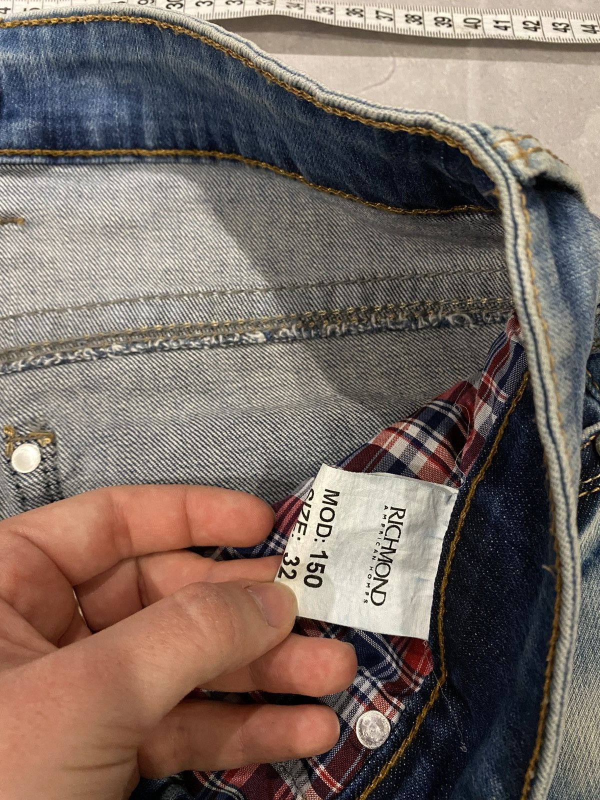 Japanese Brand Vintage Slim Fit Patchwork Distressed Jeans Y2K Size US 32 / EU 48 - 6 Thumbnail