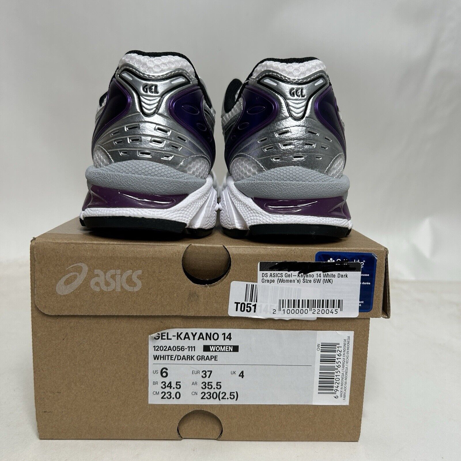 Asics ASICS Gel Kayano 14 WMNS “Silver White Dark Grape” 2024 Size US 6 / IT 36 - 4 Thumbnail