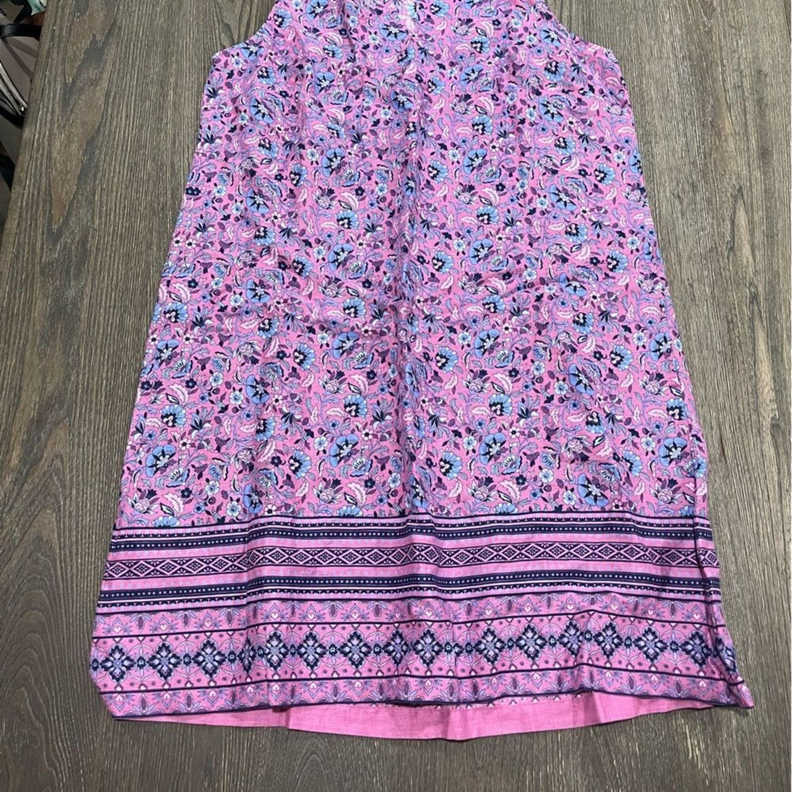 Vintage J. Jill Womens Small Shift Dress Print Split V-Neck Sz S Size S / US 4 / IT 40 - 2 Thumbnail