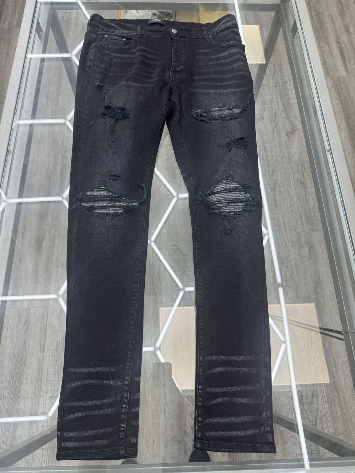 Amiri Amiri MX1 - Glitter Patched (Black) Size US 36 / EU 52 - 1 Thumbnail