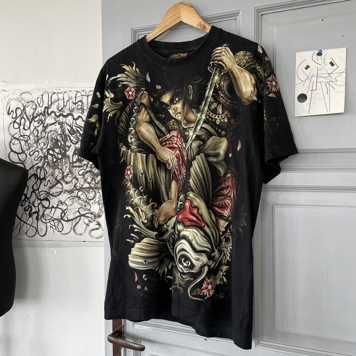 Japanese Brand × Vintage Rock Chang T-Shirt Vintage. Warrior and Giant Coy Shirt Sz L Size US XL / EU 56 / 4 - 1 Thumbnail